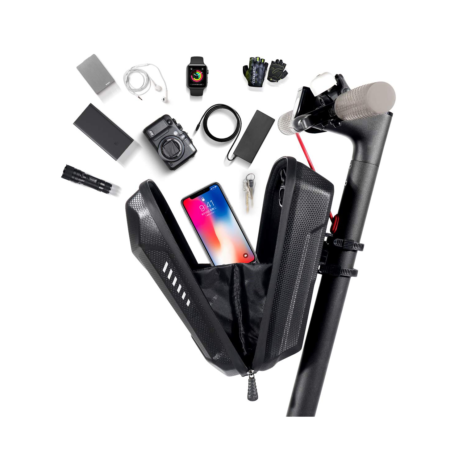 Sac de rangement à dégagement rapide pour trottinettes pliantes à l’épreuve de la pluie