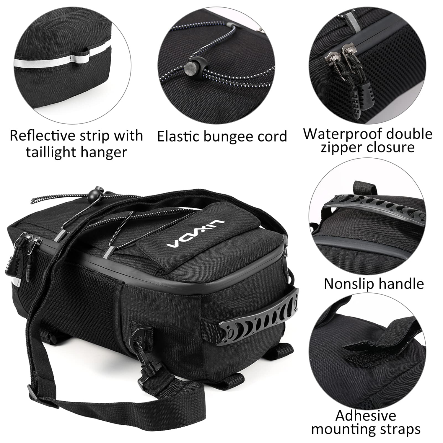 Bike Trunk Bag Insulated Cooler Bag Multifunctional Bicycle Rear Rack Bag Scooter Handlebar Bag Shoulder Bag Cycling Luggage Storage Bag Pannier