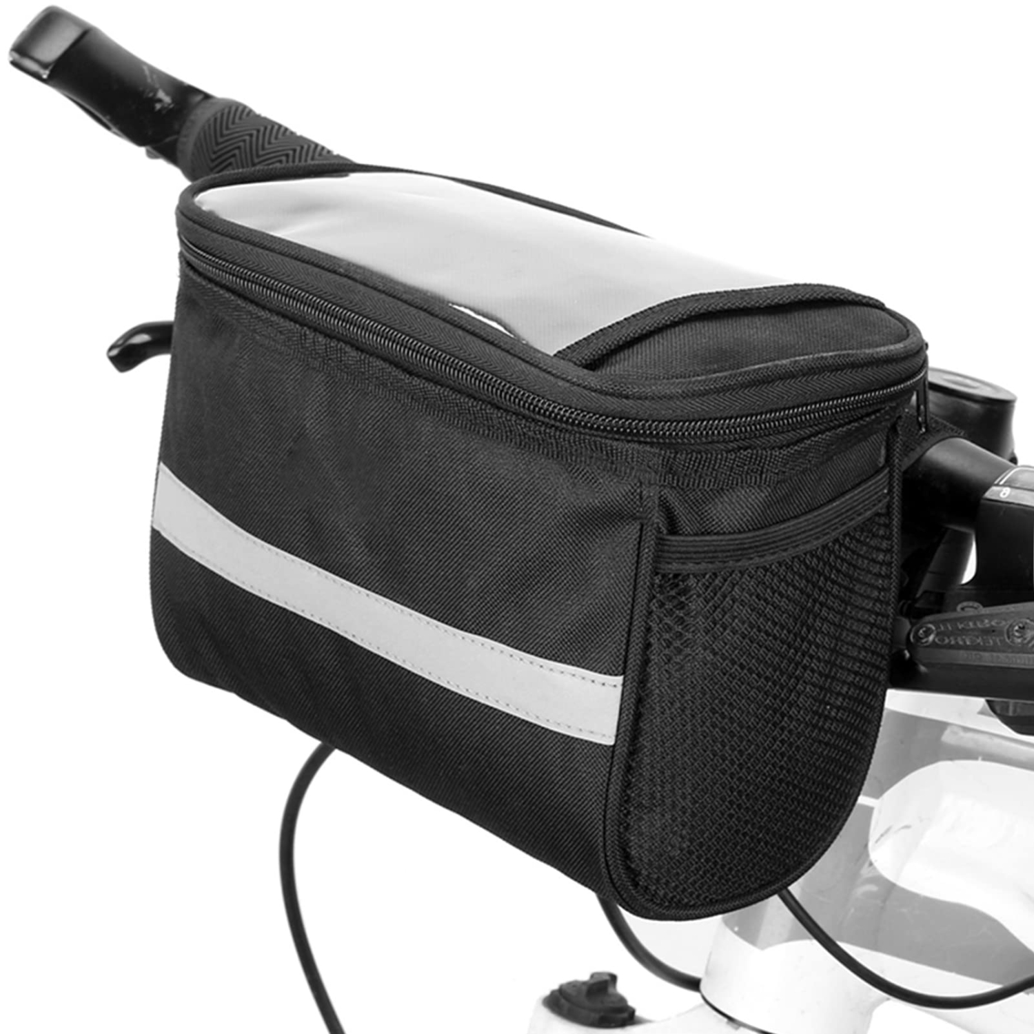 Bicycle Handlebar Bag Bike Frame Bag Bike Front Tube Bag Bike Baskets Bag Shoulder Bag with Reflective Stripe