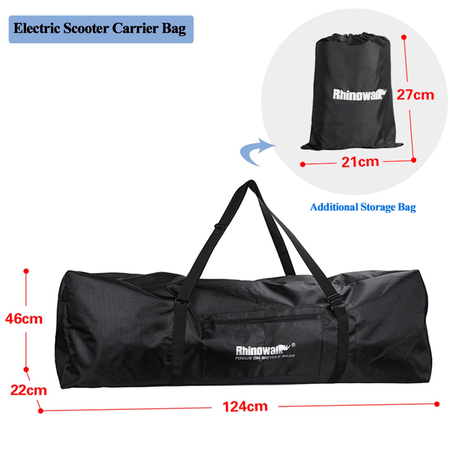 Electric Scooter Bag, E-Scooter Accessories Storage Carrying Bag Fit for XIAOMI Mijia M365 Segway NineBot Hiboy S2, Folding Scooter Travel Transport