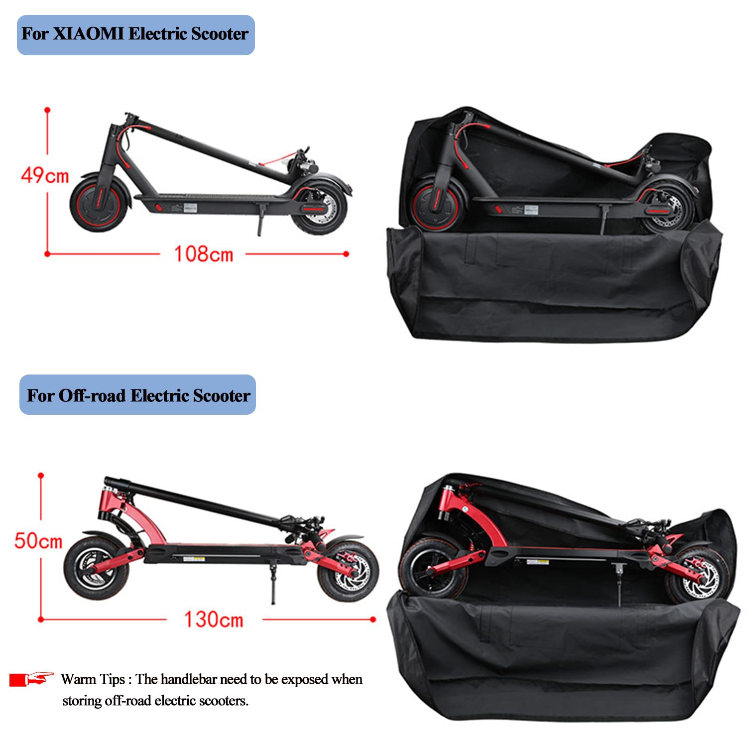 Electric Scooter Bag, E-Scooter Accessories Storage Carrying Bag Fit for XIAOMI Mijia M365 Segway NineBot Hiboy S2, Folding Scooter Travel Transport