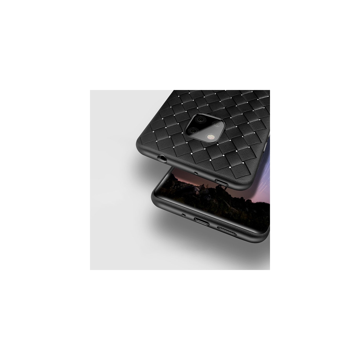 PANDACO Red Leather Cross-Weave Case for Huawei Mate 20 Pro