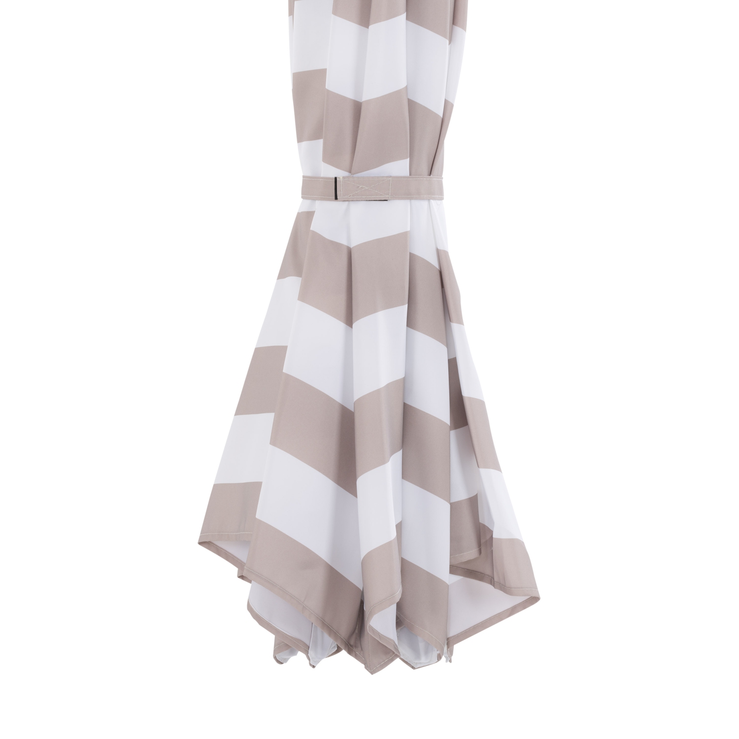 Parasol désaxé de 10 pieds résistant aux UV avec rayures blanches et taupe