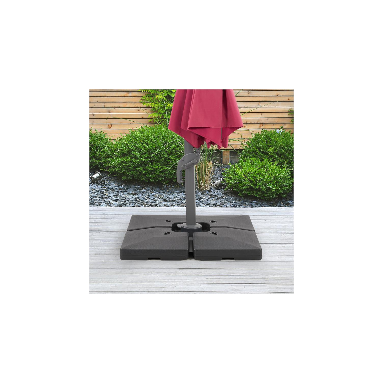 CorLiving Dark Gray Plastic Patio Base for Heavy and Offset Umbrellas