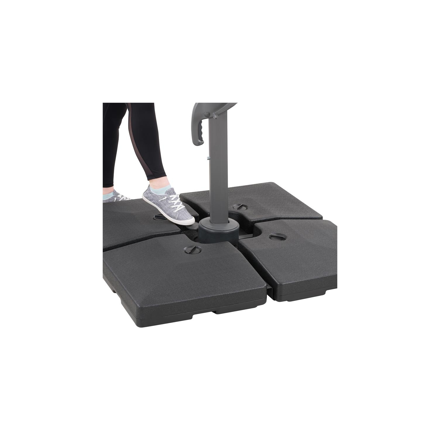 CorLiving Dark Gray Plastic Patio Base for Heavy and Offset Umbrellas