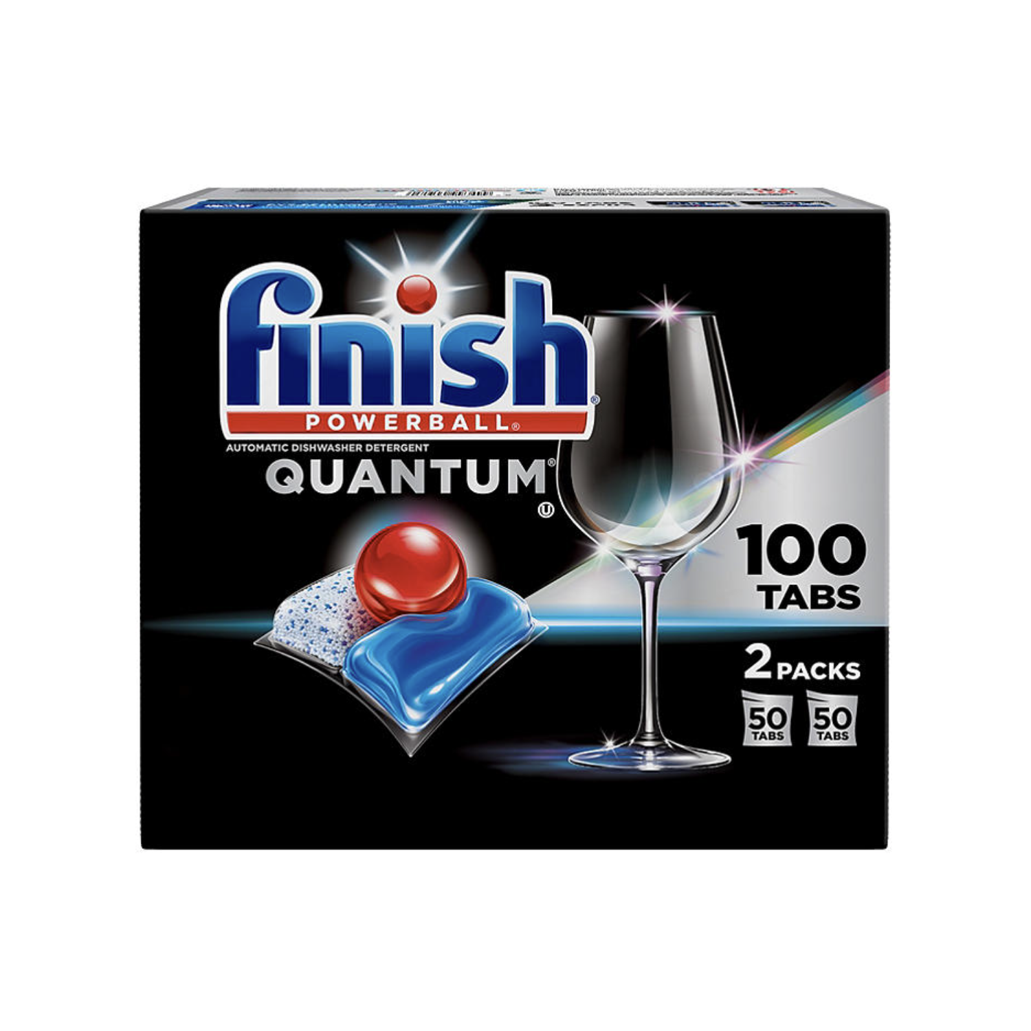 Finish Quantum Automatic Shine - 100 Count - Dishwasher Detergent - Powerball - Our Best Ever Clean and Shine - Dishwashing Tablets - Dish Tabs (Packaging May Vary)