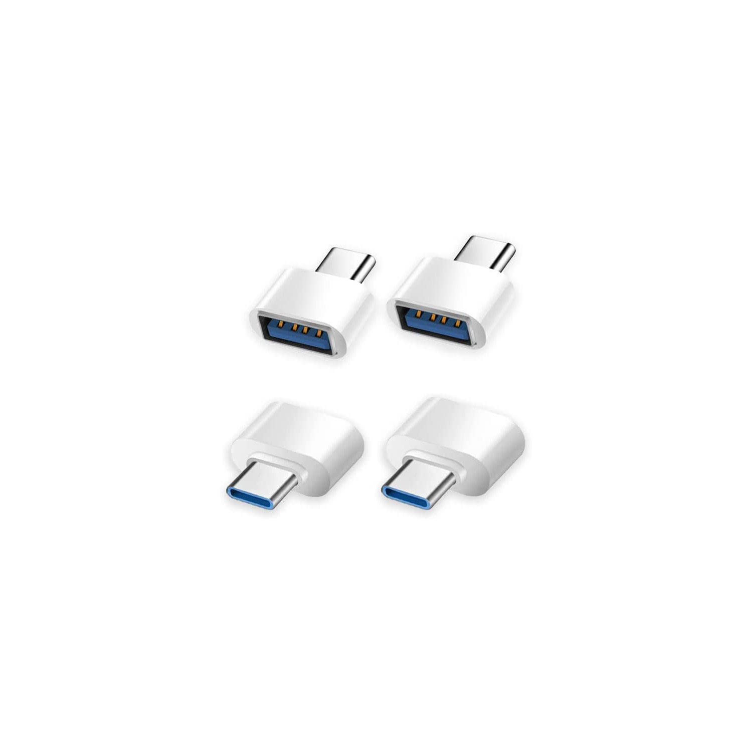USB A to USB C FAST CHARGE Adapter Type C Charger Plug Power Converter for Watch iWatch AirPods iPhone 11 12 13 Max iPad Mini Air 4 5 Samsung Galaxy S20 S21 S22 Plus Ultra (2PACK)