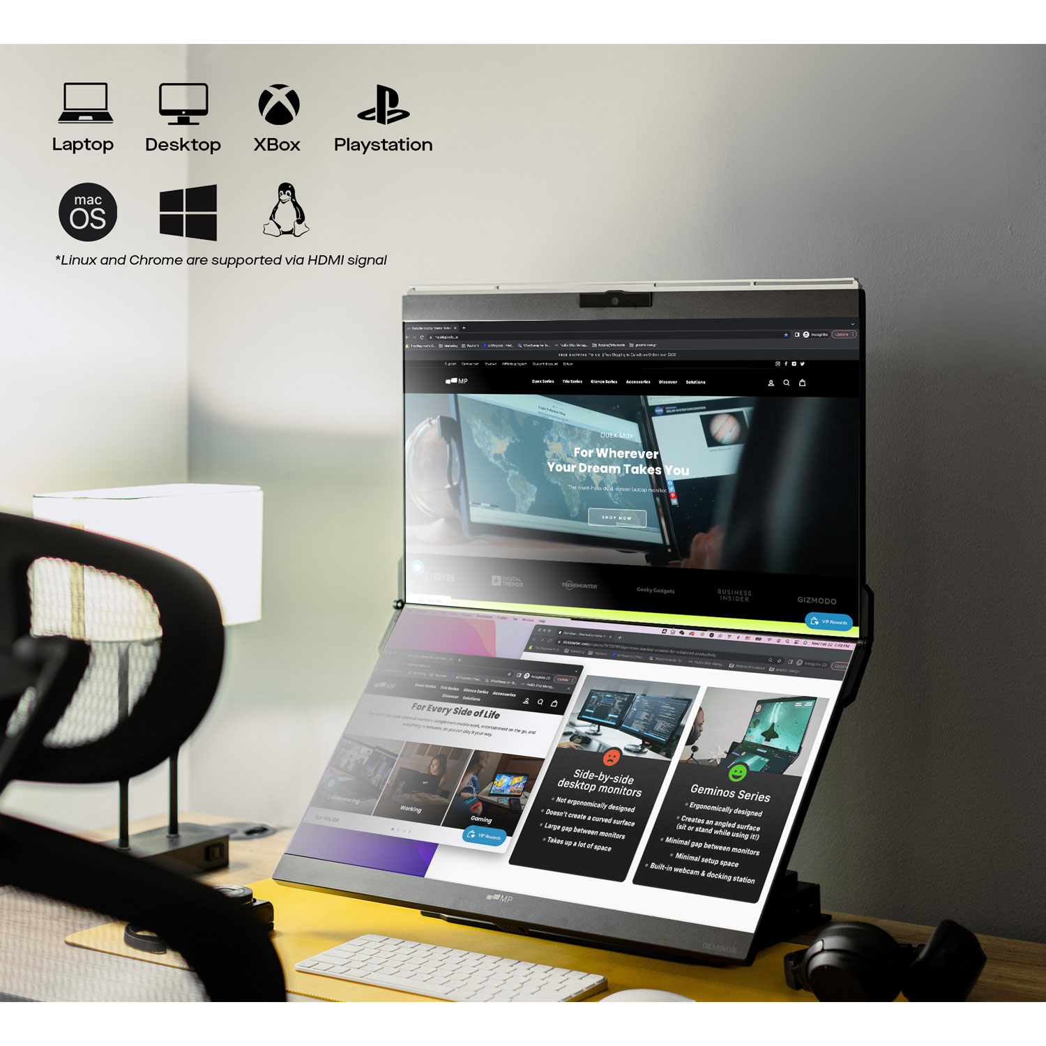 Mobile Pixels Glance Plus 15.6" FHD 60Hz 10ms GTG OLED Monitor - Black