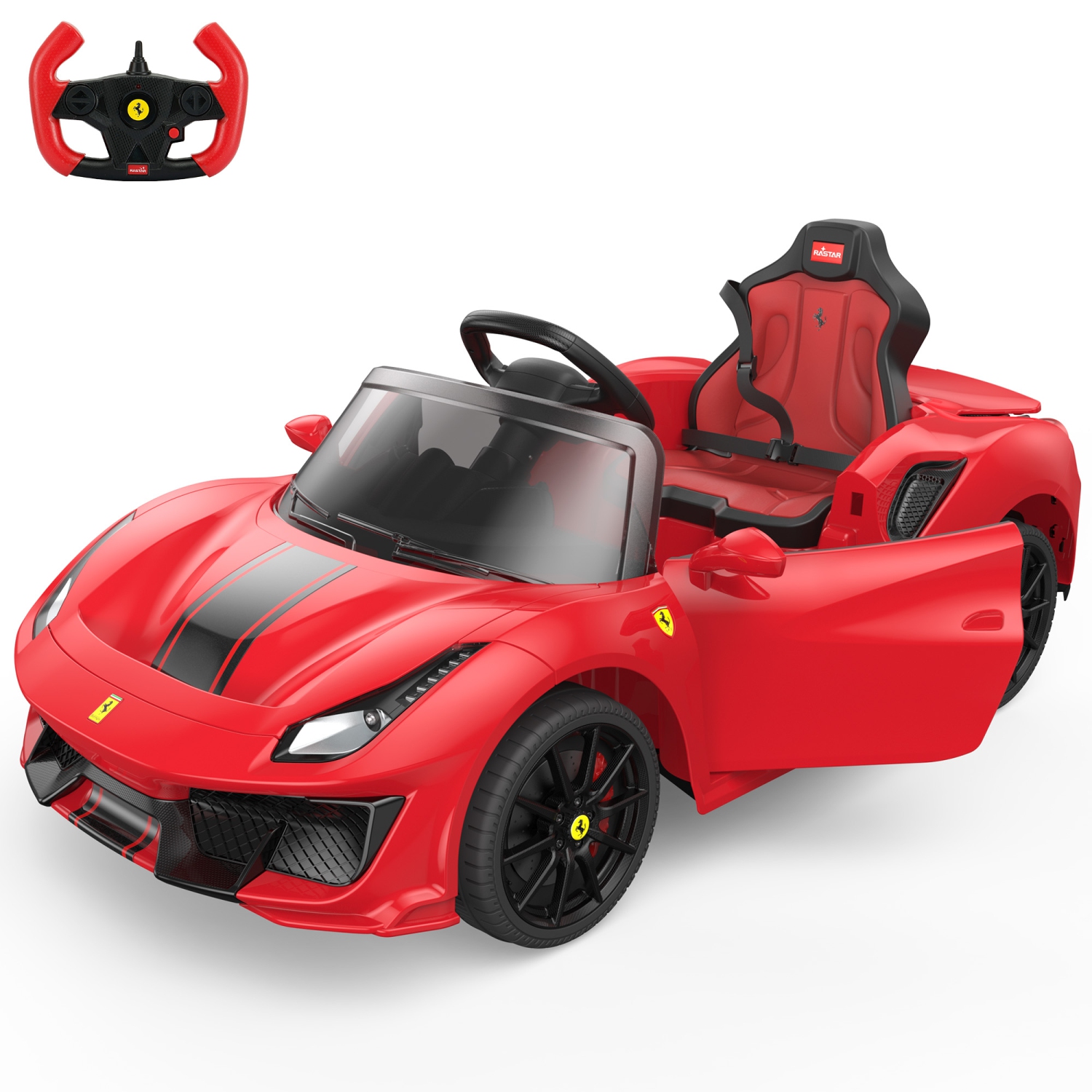 Ferrari 488 Pista Spider with Leather Seat and Remote Control 12V Licensed