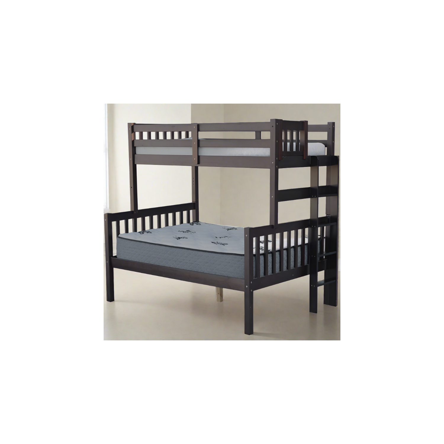 Lit superposé simple sur échelle à deux places, espresso