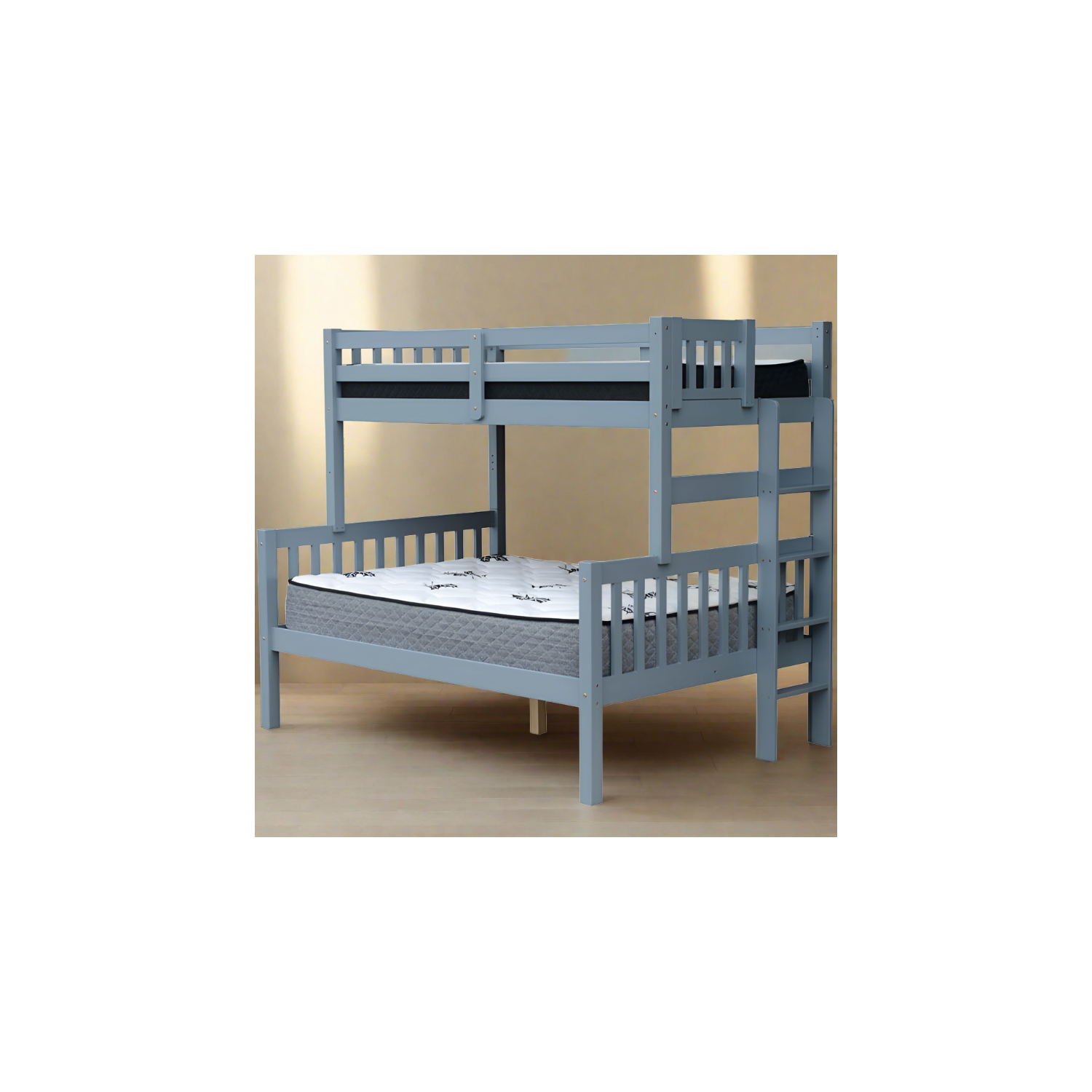 Lit superposé simple sur double extrémité échelle grise