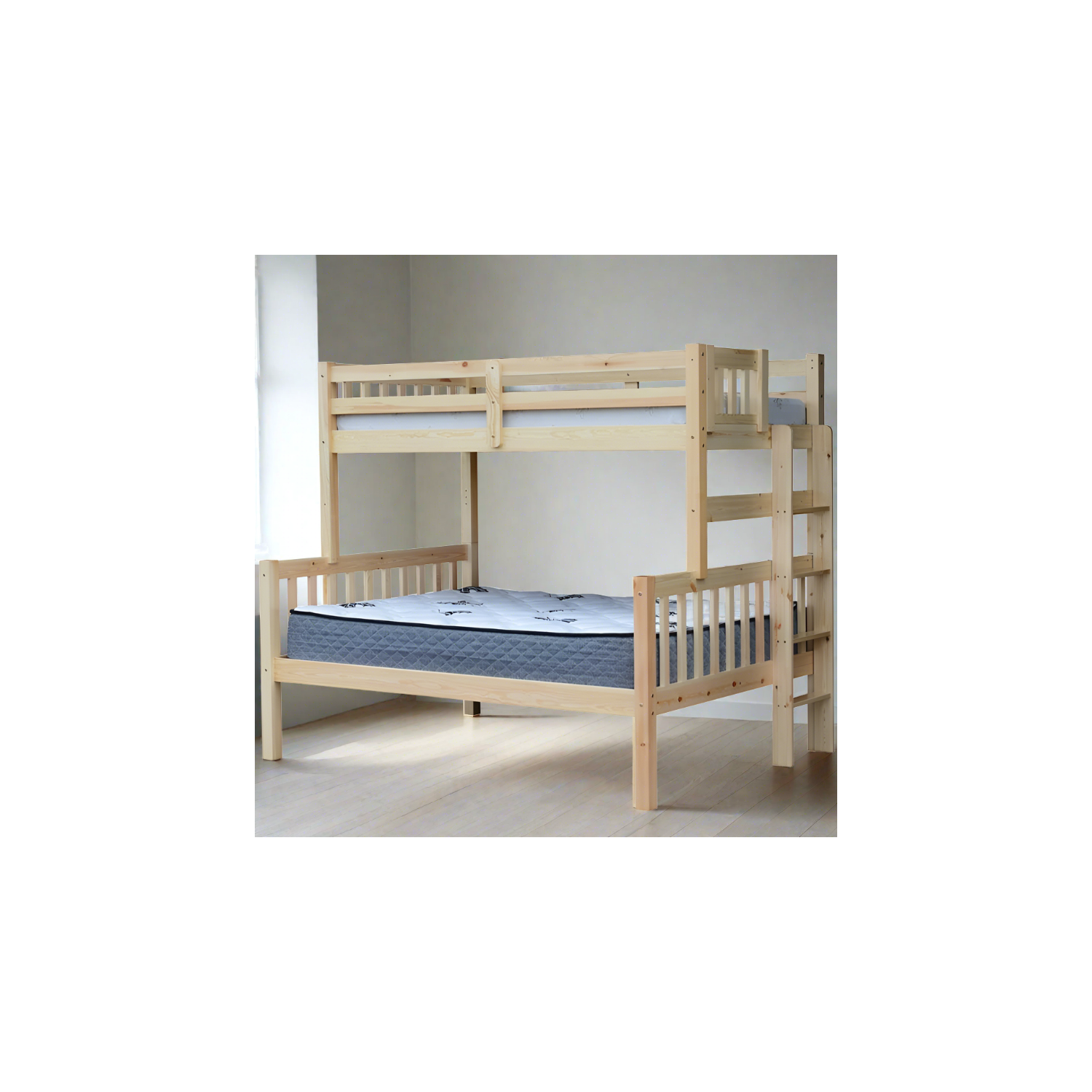 Lit superposé simple naturel sur échelle d'extrémité double