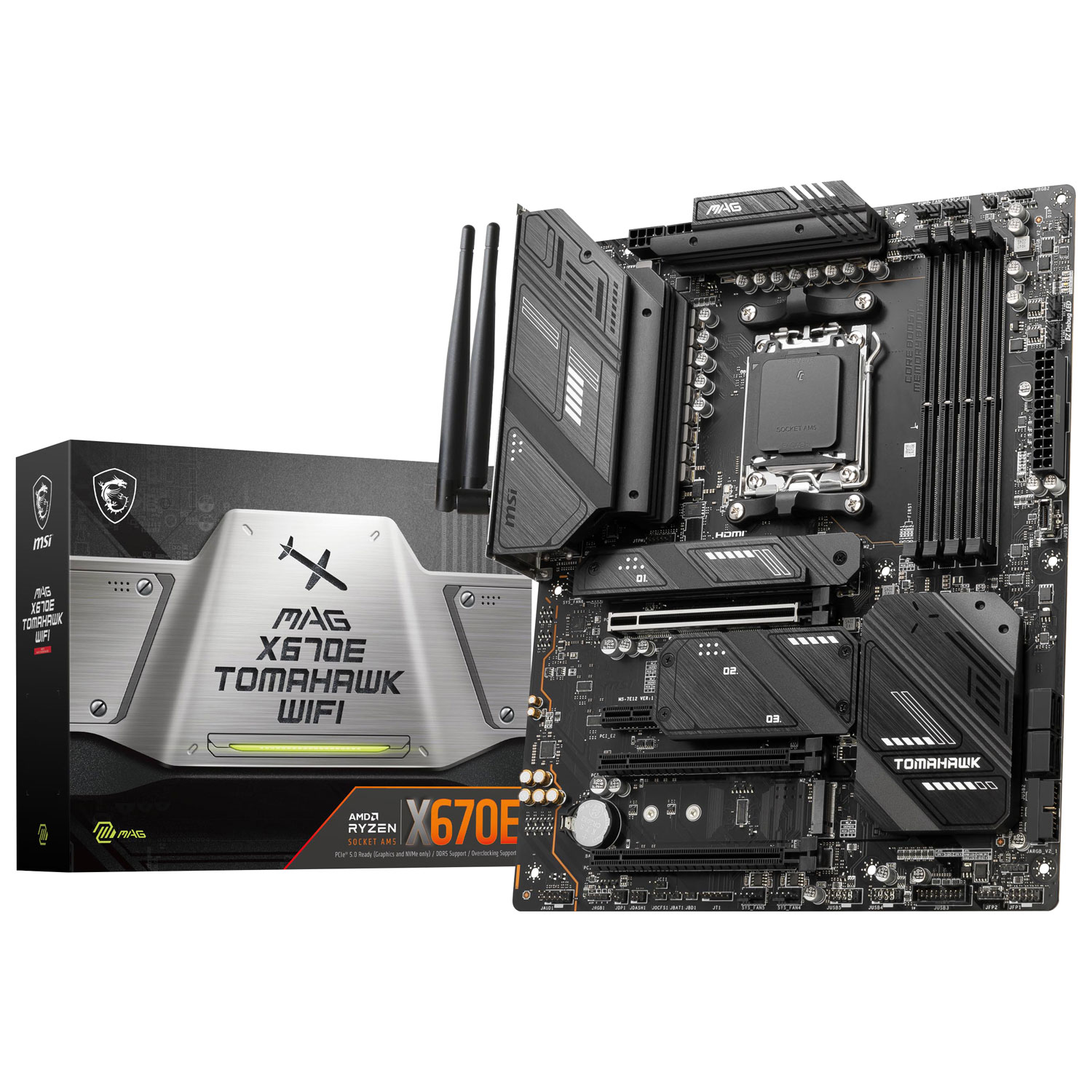 MSI MAG X670E Tomahawk WIFI ATX AM5 DDR5 Motherboard for AMD Ryzen 7000 Series CPUs