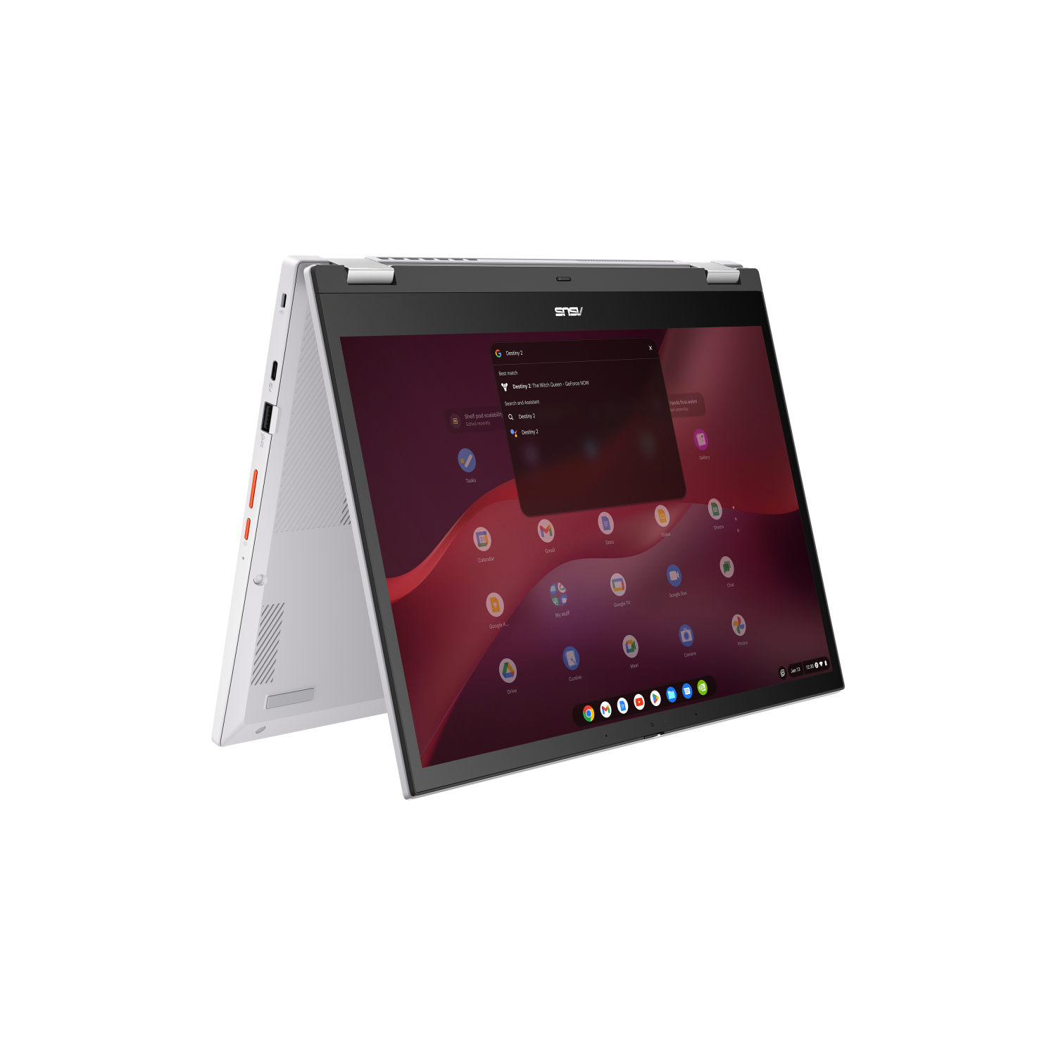 ASUS Chromebook Vibe CX34 Flip cloud gaming laptop, 14" 144 Hz Touch Display, Intel® Core™ i3-1215U Processor, 128GB SSD, 8GB RAM, ChromeOS, Pearl White, CX3401FBA-DS31T-CB