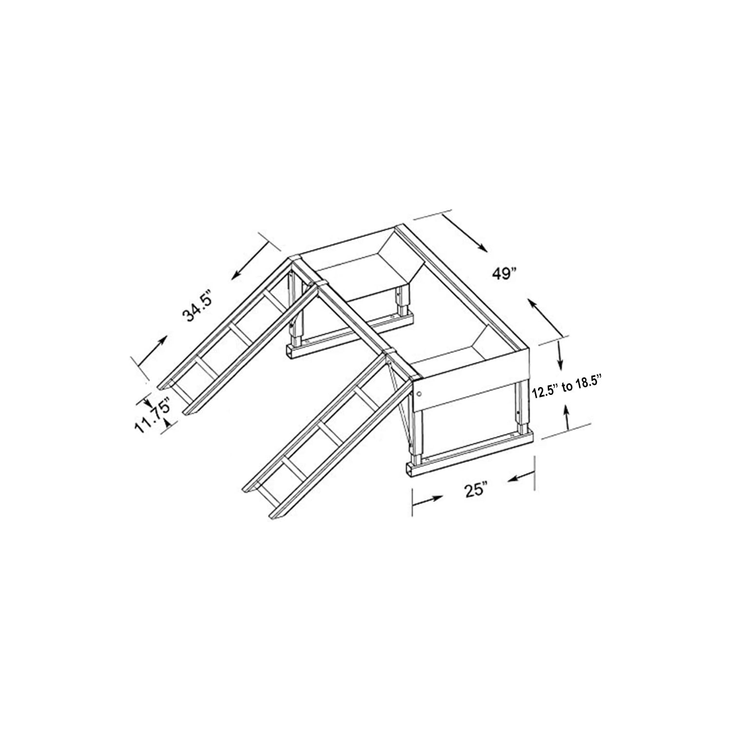 T-6061 Élévateur de VTT en aluminium soudé avec rampes