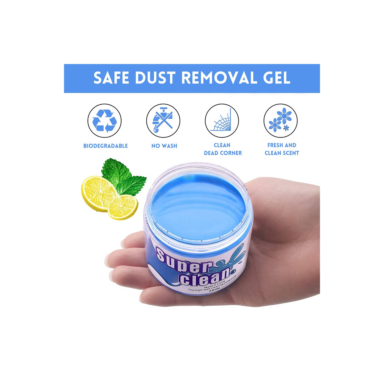 Dust Cleaner Gel de nettoyage universel 160g - pour clavier, bouches d'aération de voiture, tableau de bord, maison et bureau, dépoussiérant