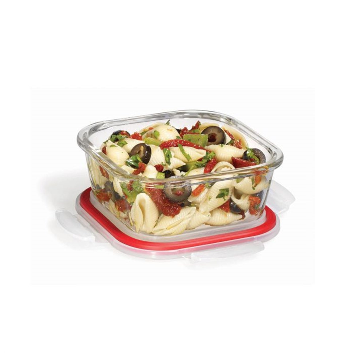 LocknLock - Ensemble de 2 Contenants en Verre Hermétiques et Étanches, Capacité de 500mL, Rouge