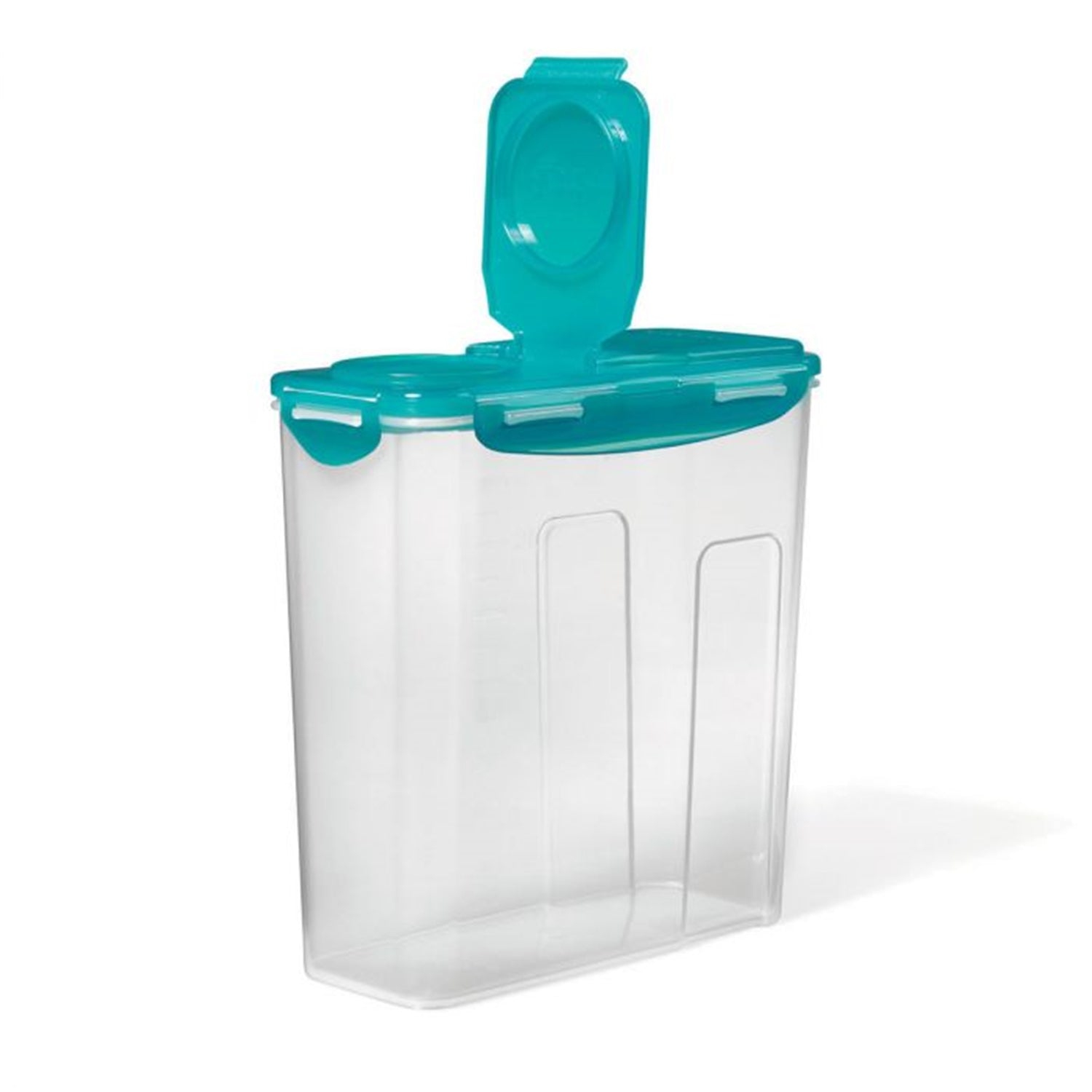 LocknLock - Plastic Container for Cereal, Pasta or Rice, Hinged Lid, 3.9L Capacity, Teal