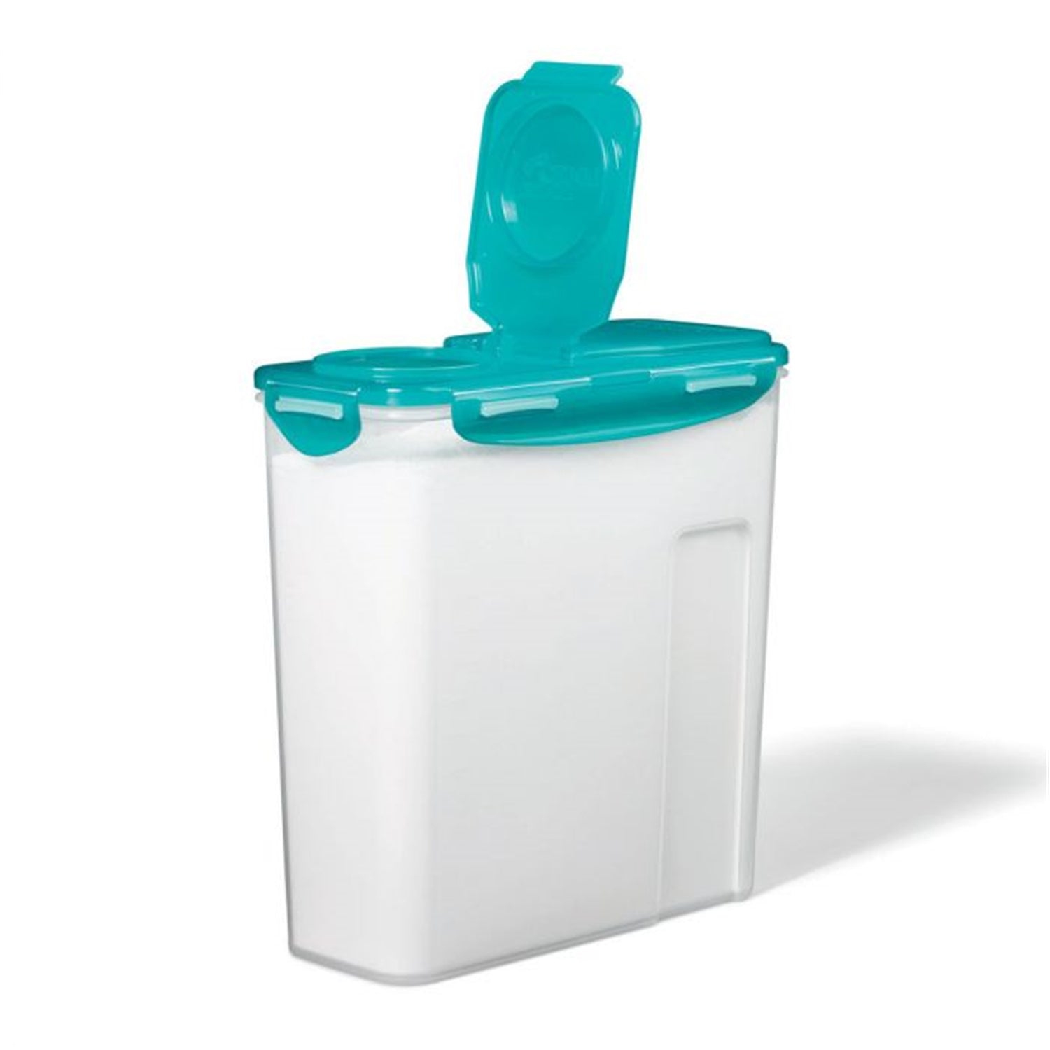 LocknLock - Plastic Container for Cereal, Pasta or Rice, Hinged Lid, 3.9L Capacity, Teal