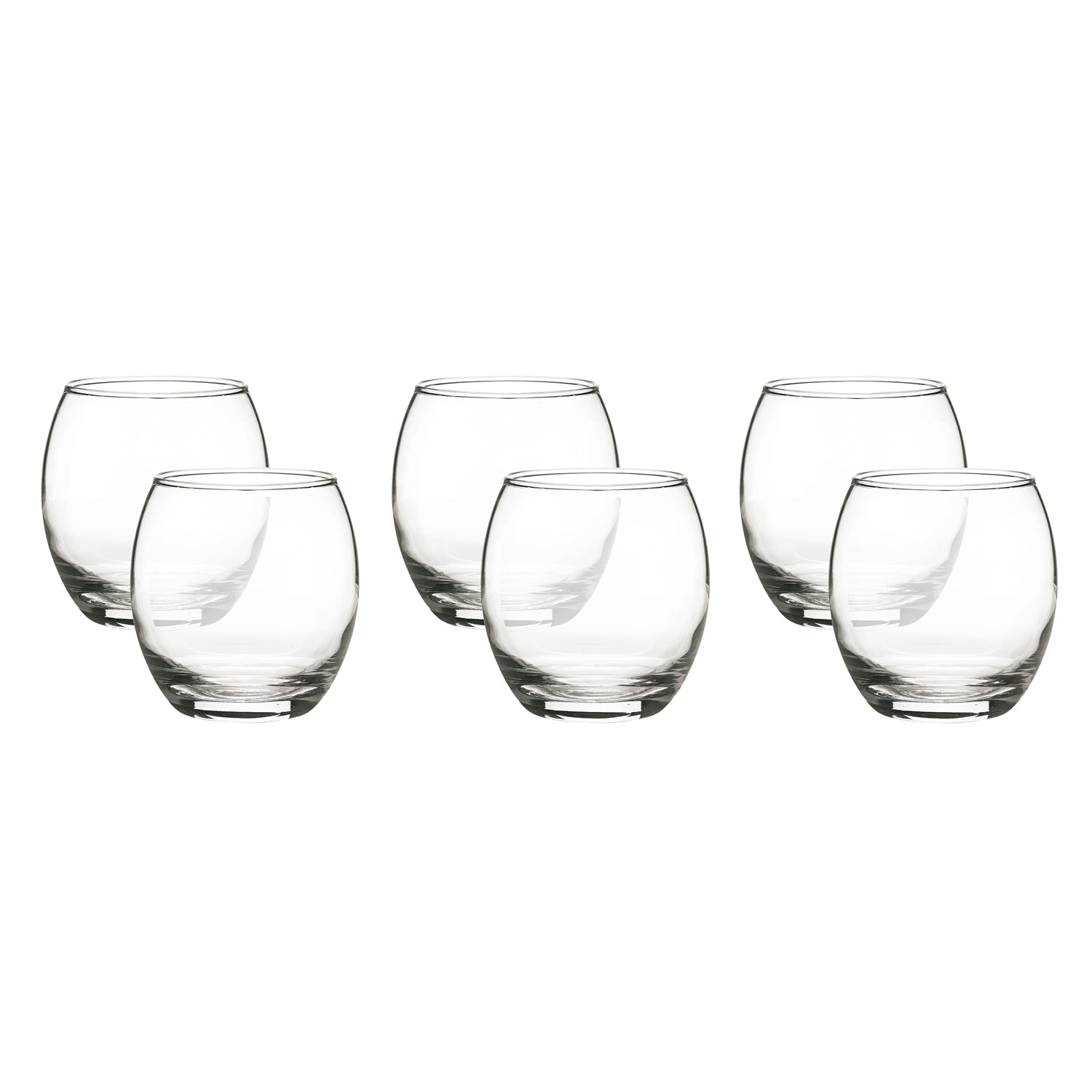 LAV - Set of 6 Empire Glasses, 385mL Capacity, Dishwasher Safe