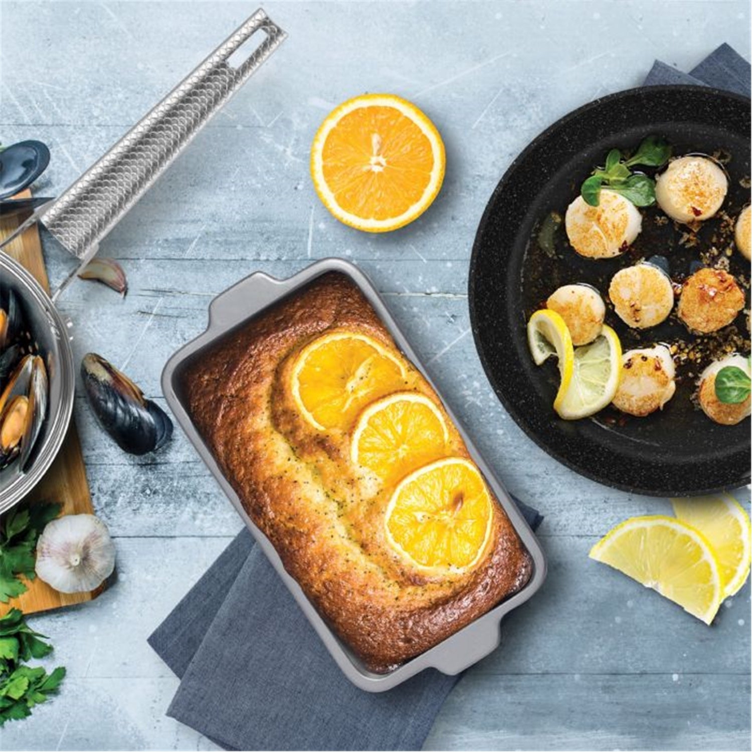 Starfrit - Ensemble de 2 Moules de Cuisson à Pain The Rock Wave, 5" x 9", Acier au Carbone