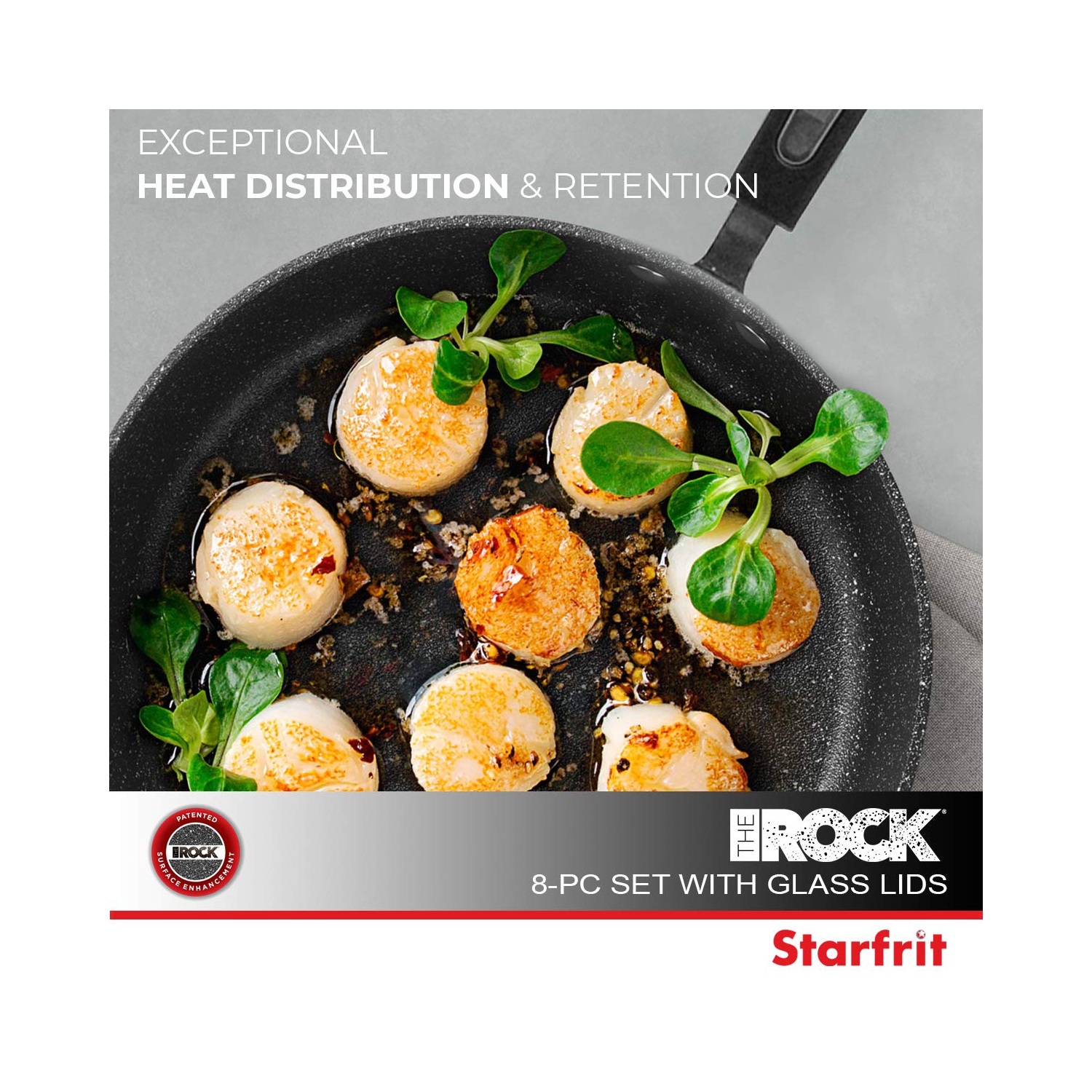 The Rock 8 Piece Non-Stick Cookware Set