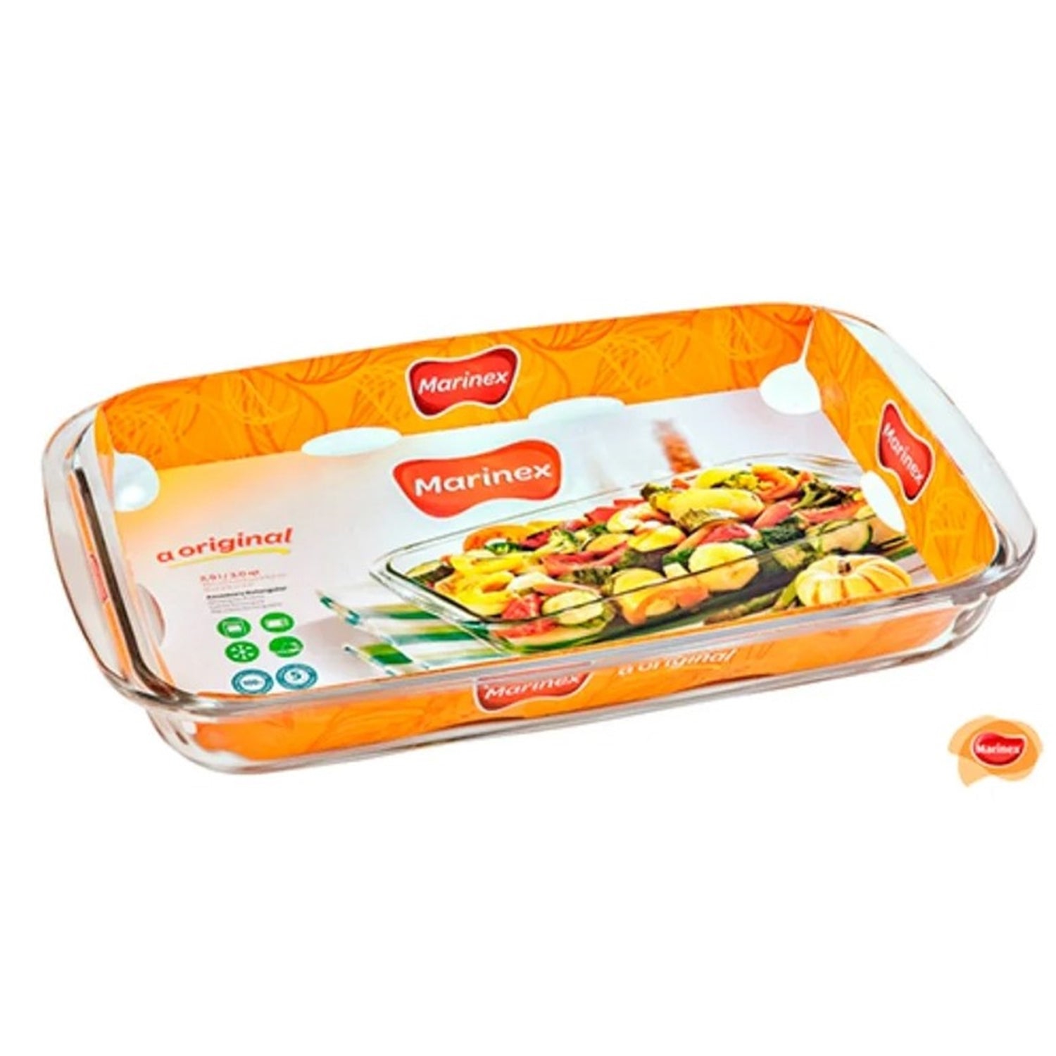 Marinex - Ensemble de 2 Plats de Cuisson en Verre, Température Maximum de 572 Fahrenheit