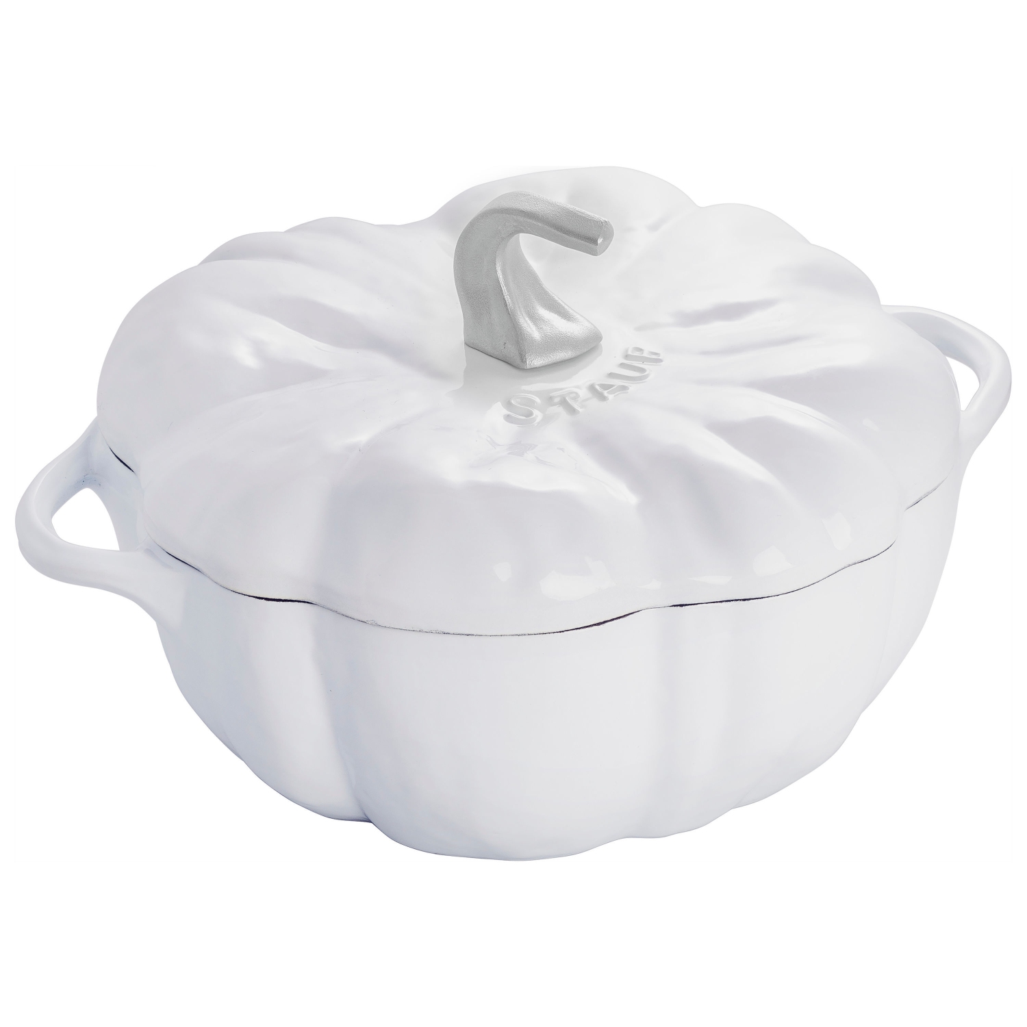 STAUB La Cocotte 3.25 L Cast Iron Pumpkin Cocotte, Pure-White