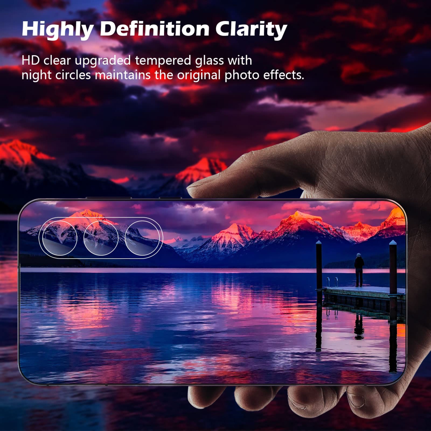 3 Pack Camera Lens Proetctor Compatible with Samsung Galaxy S23 / S23 Plus Tempered Glass, 9H Hardness & Ultra HD, Anti-Scratch, Easy to Install for