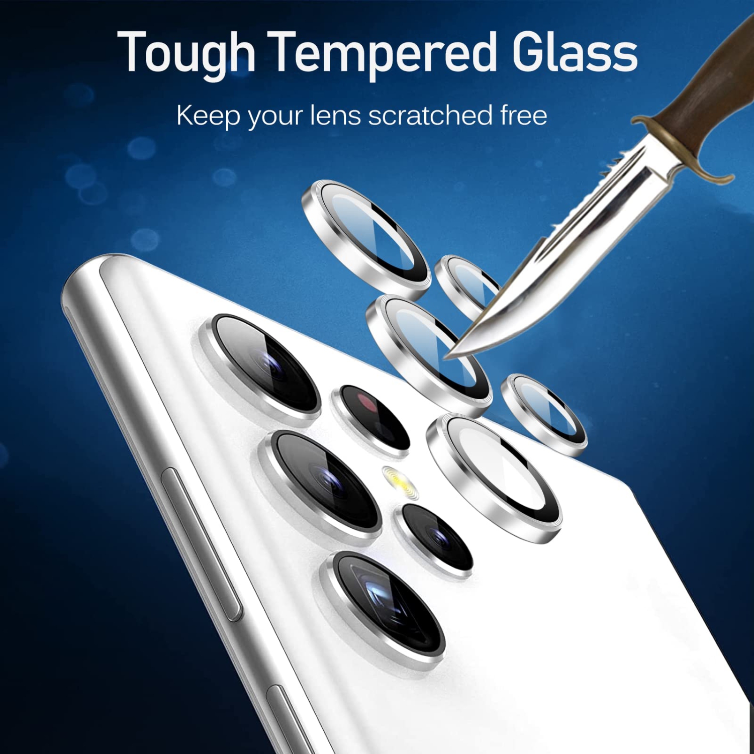 Camera Lens Protector for Samsung Galaxy S23 Ultra 6.8'' 5G, Ultra-Thin Tempered Glass with Aluminum Edge,Scratch-Proof Alloy Camera Cover Protection