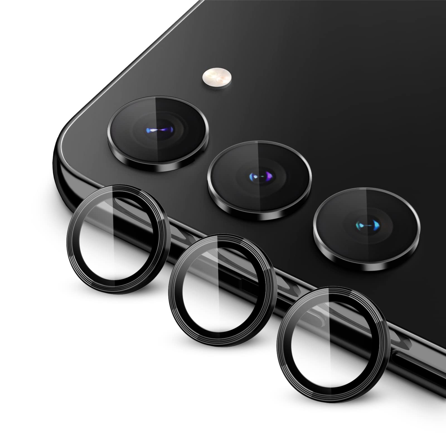 Camera Lens Protector for Samsung Galaxy S23 5G 6.1-Inch / S23 Plus 5G 6.6-Inch, 9H Tempered Glass Metal Individual Ring Cover, Easy Installation