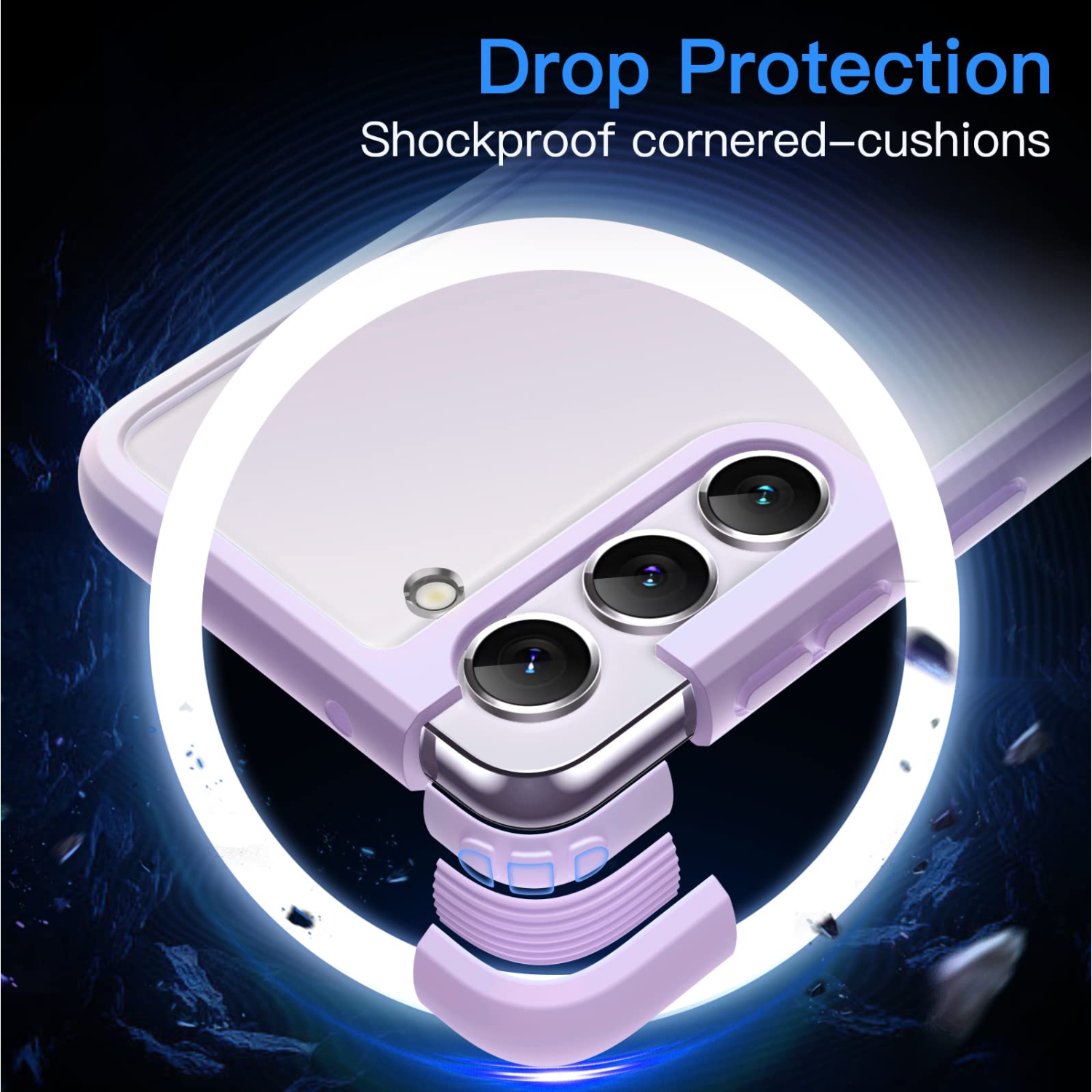 Étui mat 5-en-1 pour Galaxy S23+ plus de Samsung 6.6 po avec 2 protecteurs d’écran et 2 protecteurs d’objectif d’appareil photo, étui protecteur