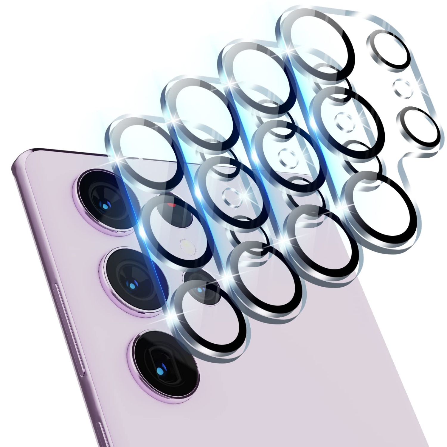 4 Pack Camera Lens Protector for Samsung Galaxy S23 Ultra 2023, HD Tempered Glass Scratch-Resistant Case Friendly Back Camera Screen Protective Film