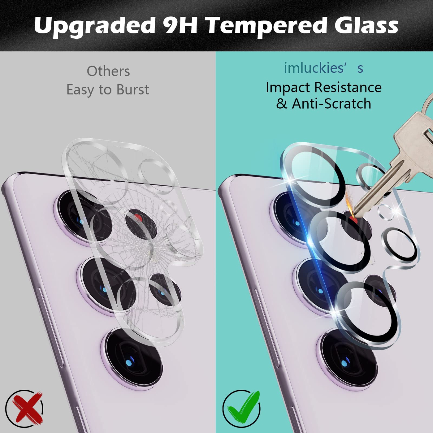 4 Pack Camera Lens Protector for Samsung Galaxy S23 Ultra 2023, HD Tempered Glass Scratch-Resistant Case Friendly Back Camera Screen Protective Film