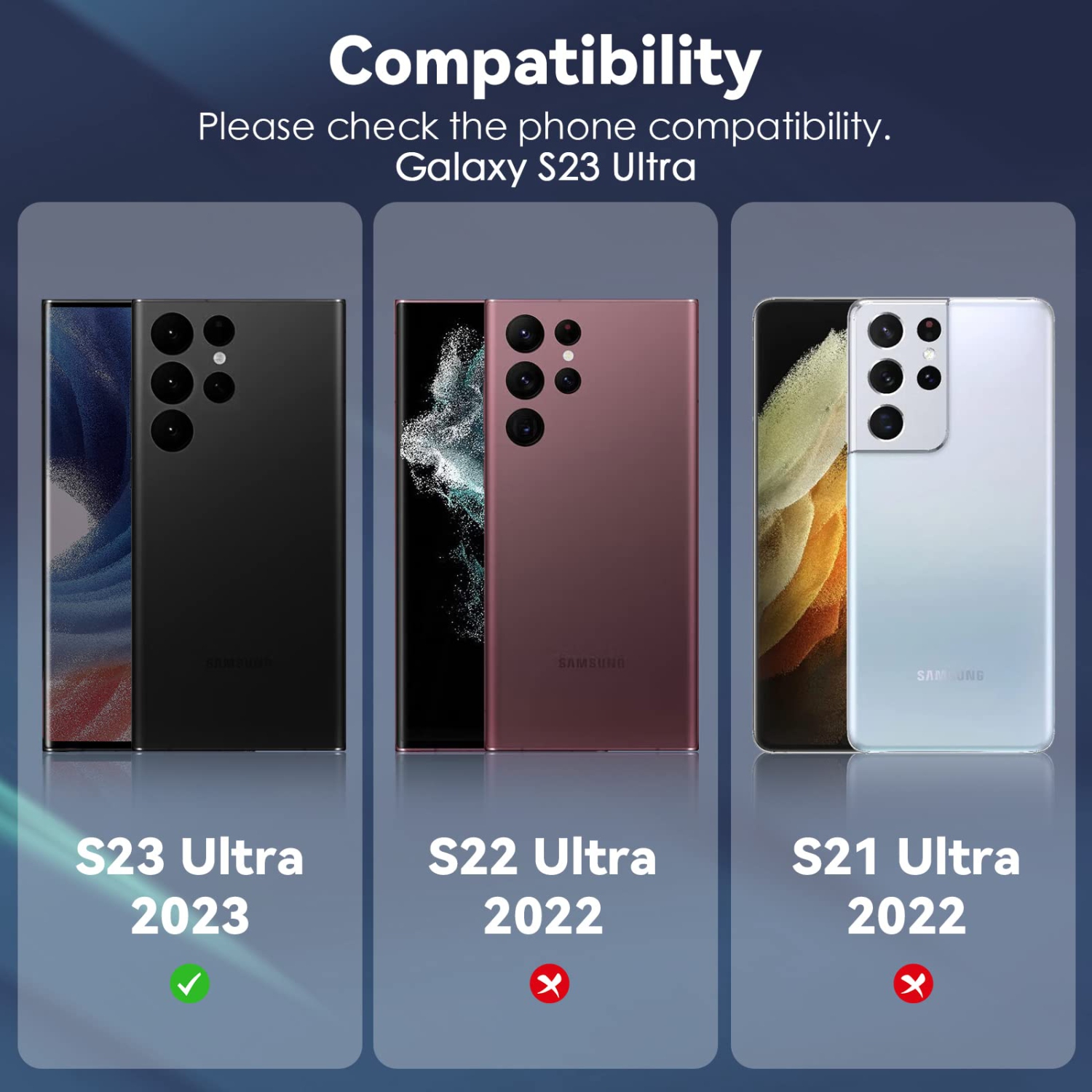 3 + 2 pièces pour le protecteur d’objectif Ultra Galaxy S23 de Samsung, verre trempé 9H et anneau d’objectif individuel en alliage d’aluminium pour