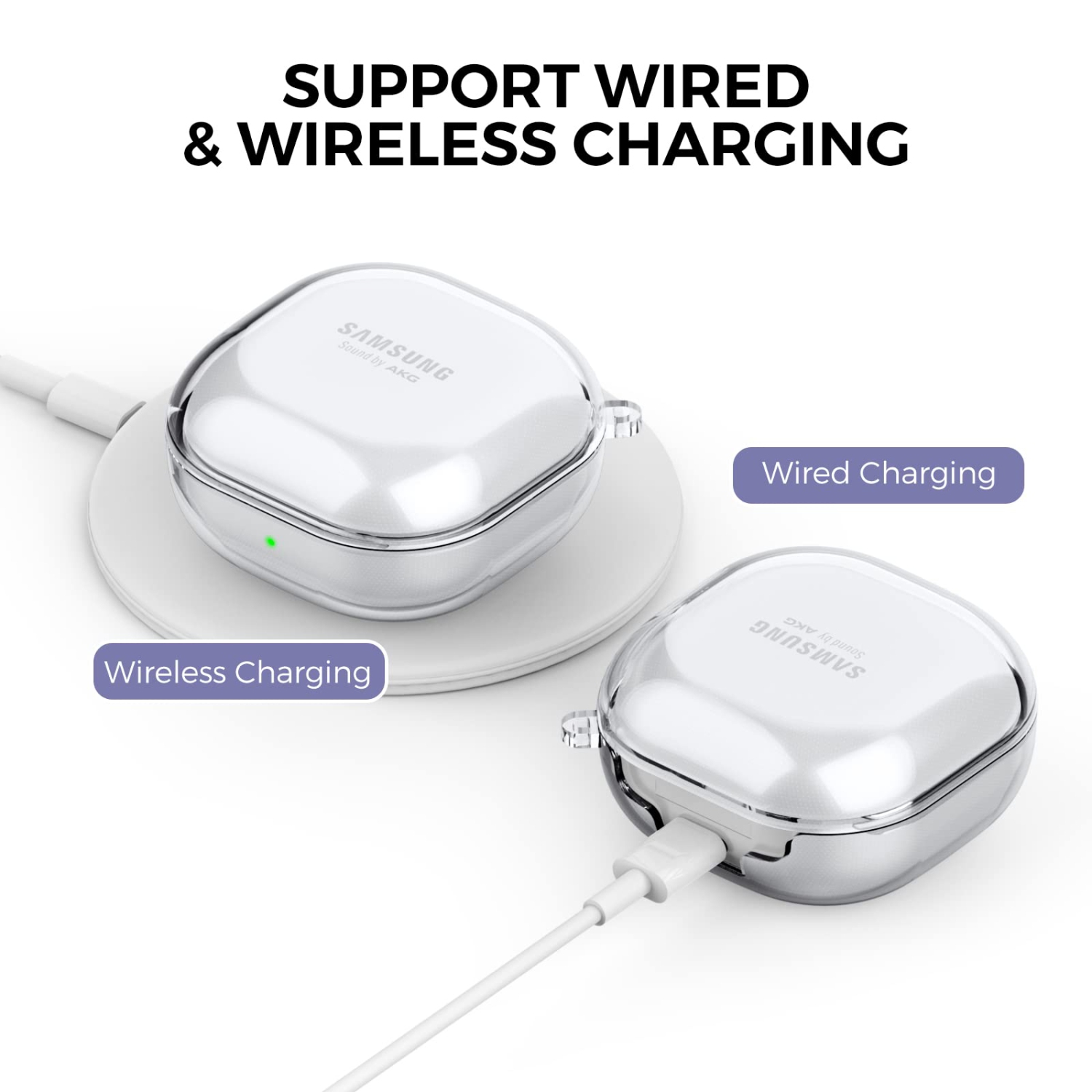 Samsung Galaxy Buds 2 Pro Case / Galaxy Buds 2 Case / Galaxy Buds Pro Case / Galaxy Buds Live Case Transparent Cover Anti-Yellowing