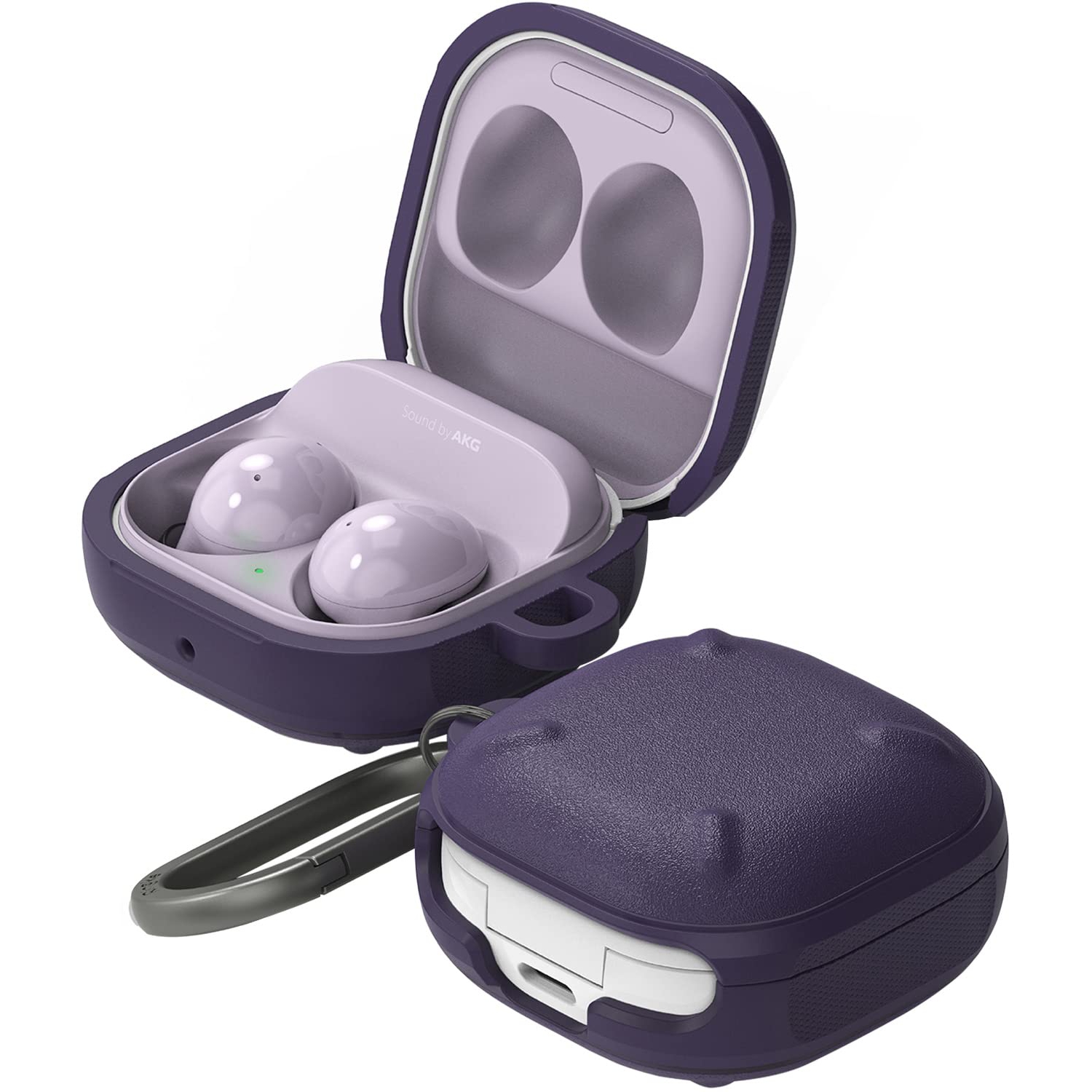 Samsung Galaxy Buds 2 Pro Case, Galaxy Buds 2, Galaxy Buds Pro, and Galaxy Buds Live, Rugged Shockproof Cover for Galaxy Buds2 Pro - Purple