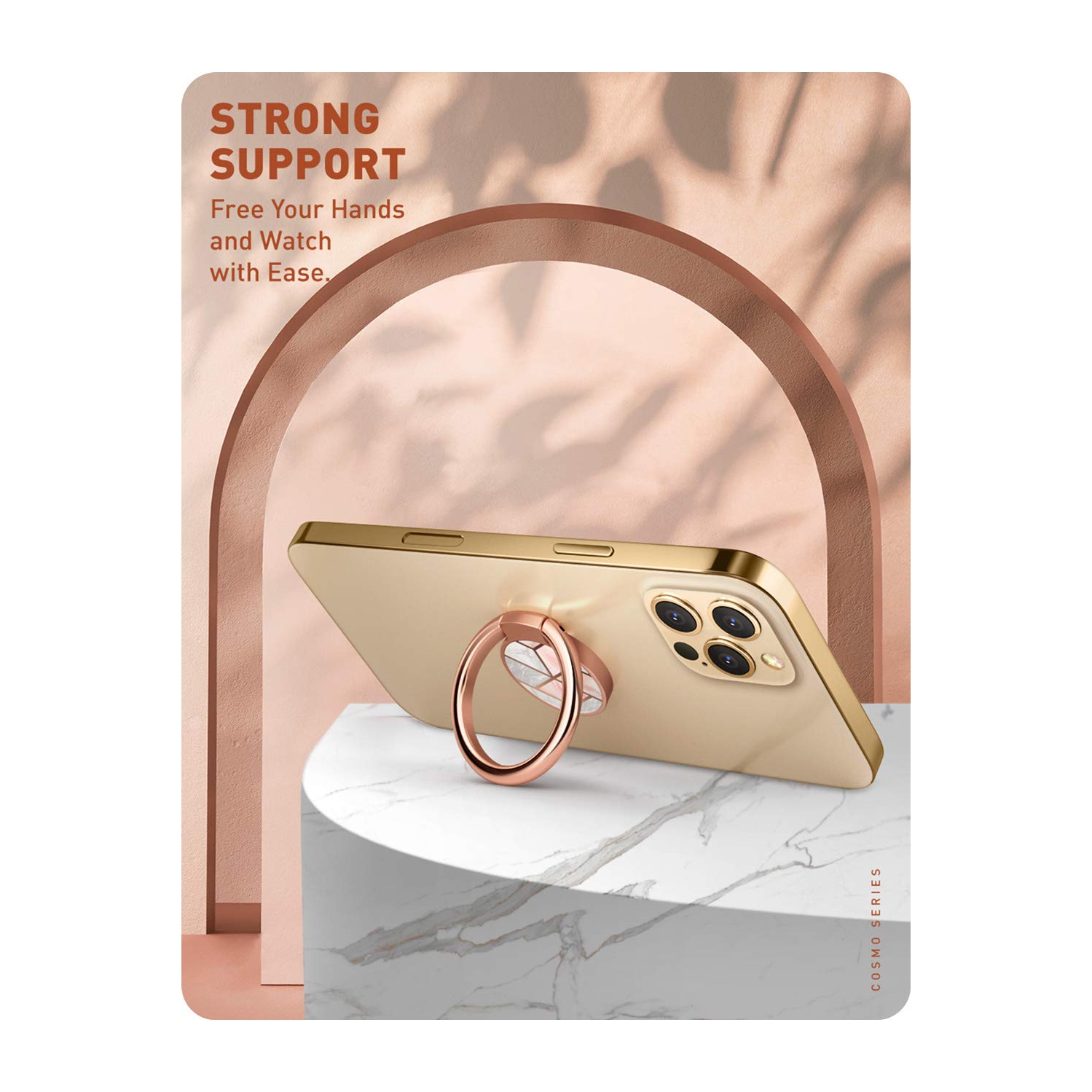 Cell Phone Ring Holder Finger Ring Stand 360° Rotation and 180° Flip Universal Kickstand Metal Grip Holder for Magnetic Car Mount