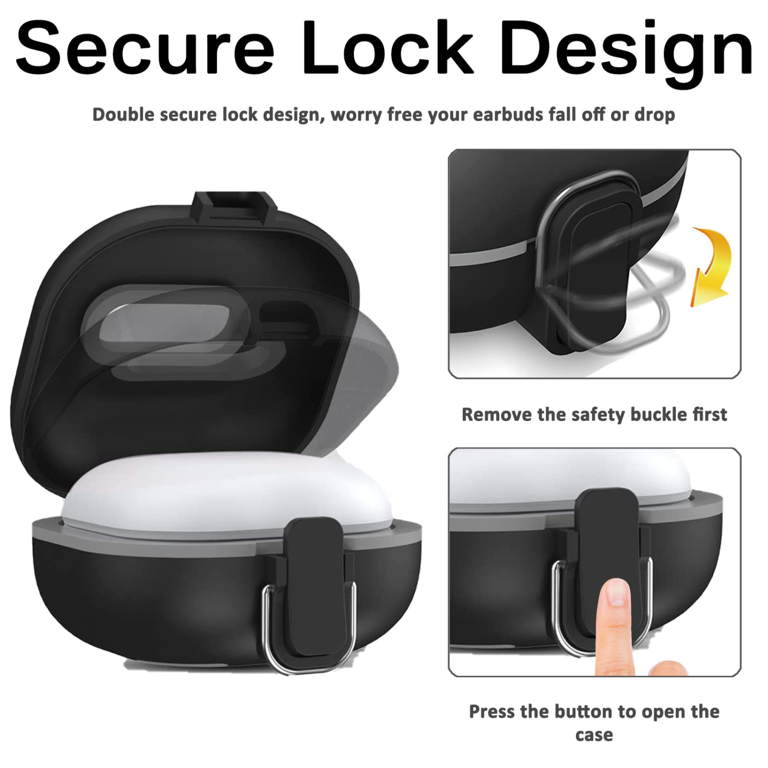 Samsung Galaxy Buds 2 Pro Case, Galaxy Buds Pro Case, Galaxy Buds 2 Case, Galaxy Buds Live Case, Premium TPU Shockproof Full Body Protection Cover