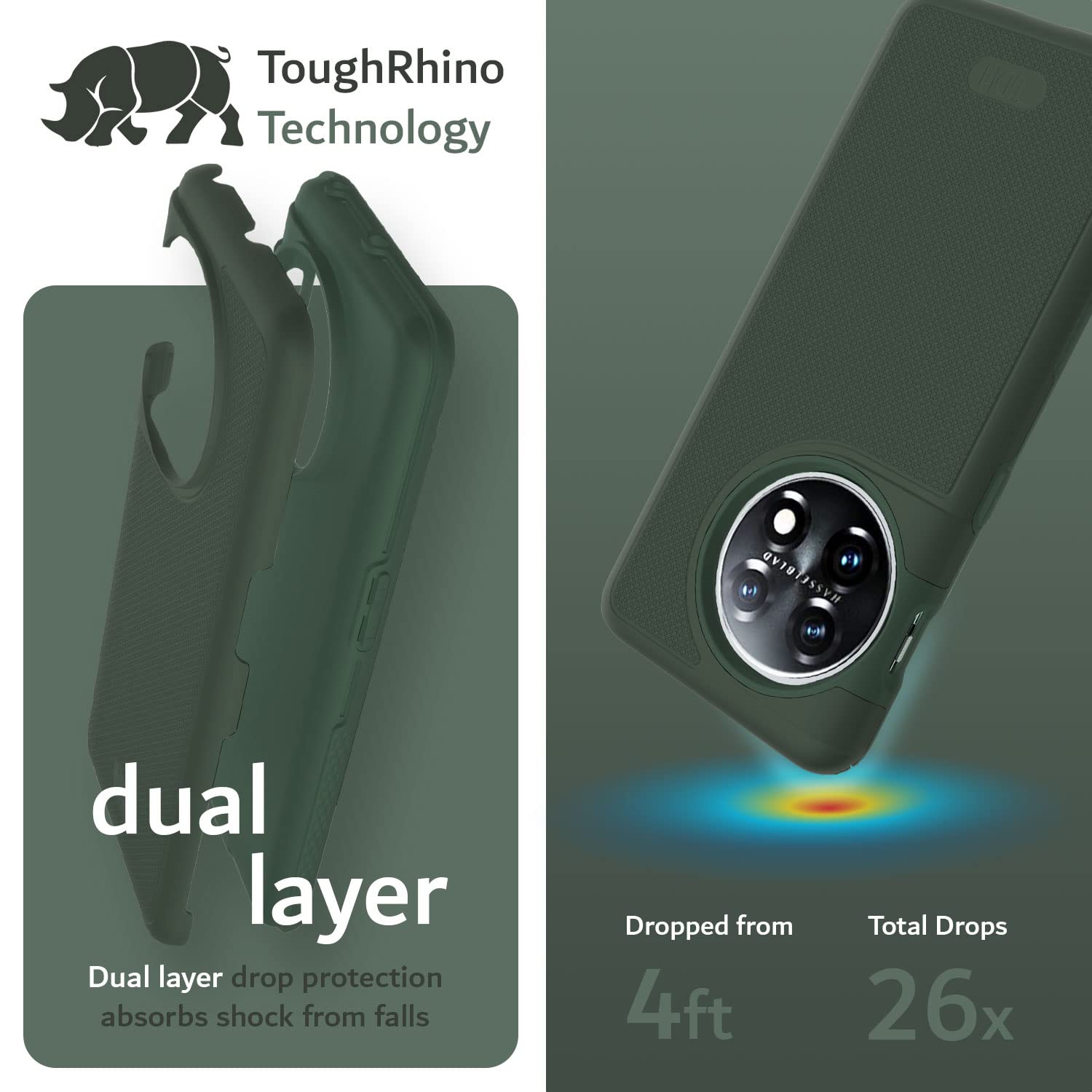 DualShield Grip Designed for OnePlus 11 Case 5G, MergeGrip Dual Layer Shockproof Slim Military Grade Non-Slip Tough Heavy Duty Protective Phone Case