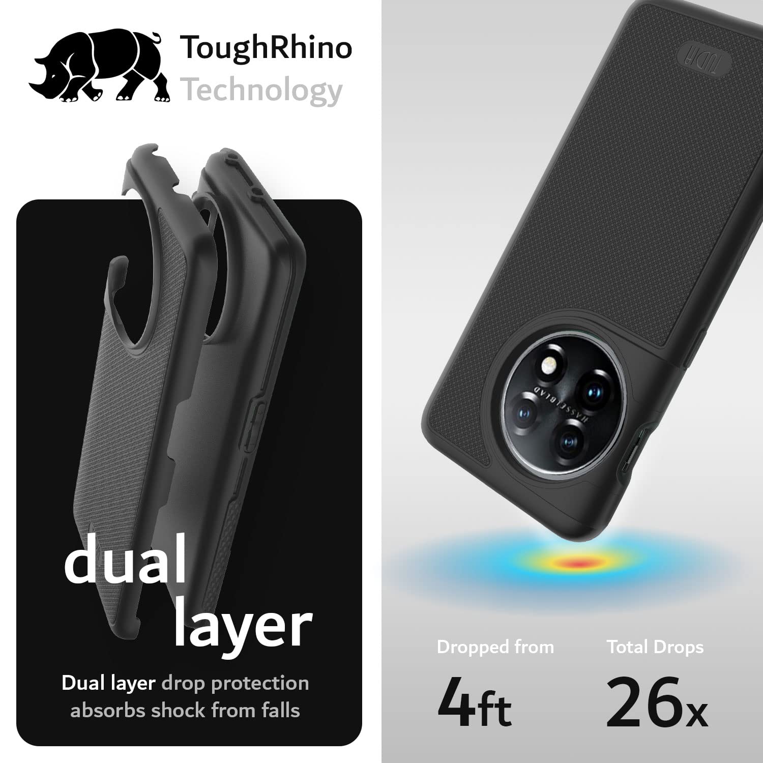 DualShield Grip Designed for OnePlus 11 Case 5G, MergeGrip Dual Layer Shockproof Slim Military Grade Non-Slip Tough Heavy Duty Protective Phone Case