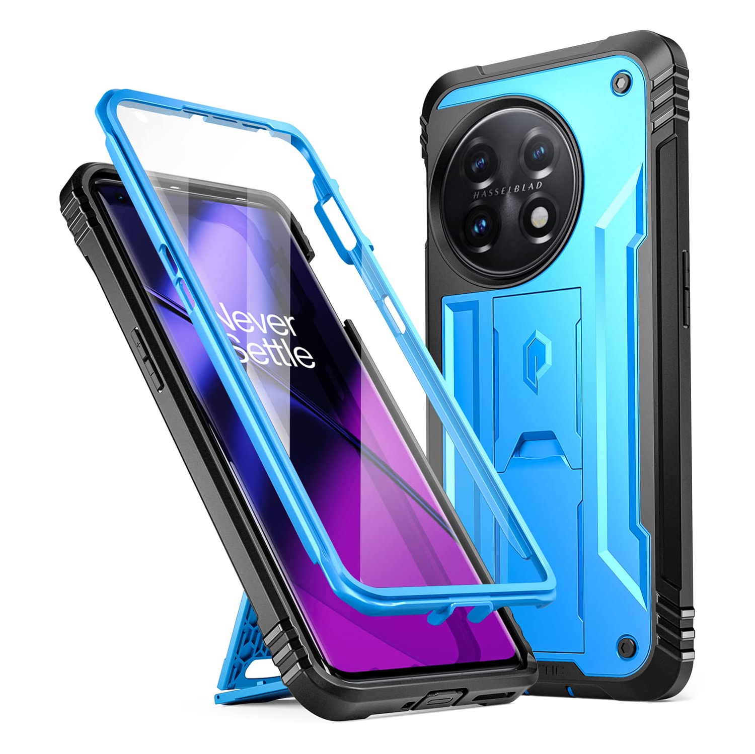 Case for OnePlus 11 5G 6.7"(2023), 20 FT Mil-Grade Drop Tested , Full-Body Rugged Dual-Layer Shockproof Protective Cover with Kickstand and Built-in-Screen Protector, Blue
