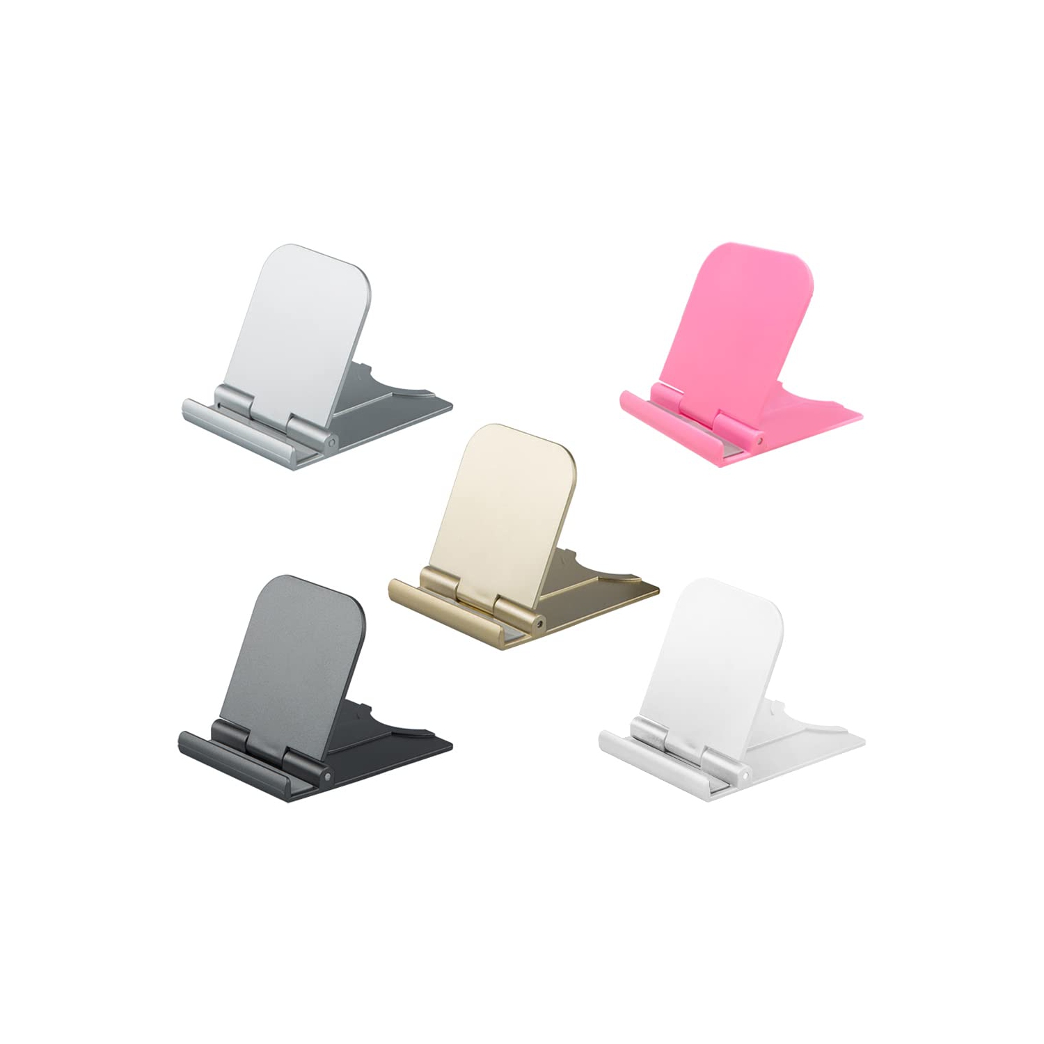 5 Pcs Foldable Cell Phone Stands, Portable Phone Holder Universal Cellphone Desktop Cradle for Tablets, Reader, Mini iPad, Smartphone