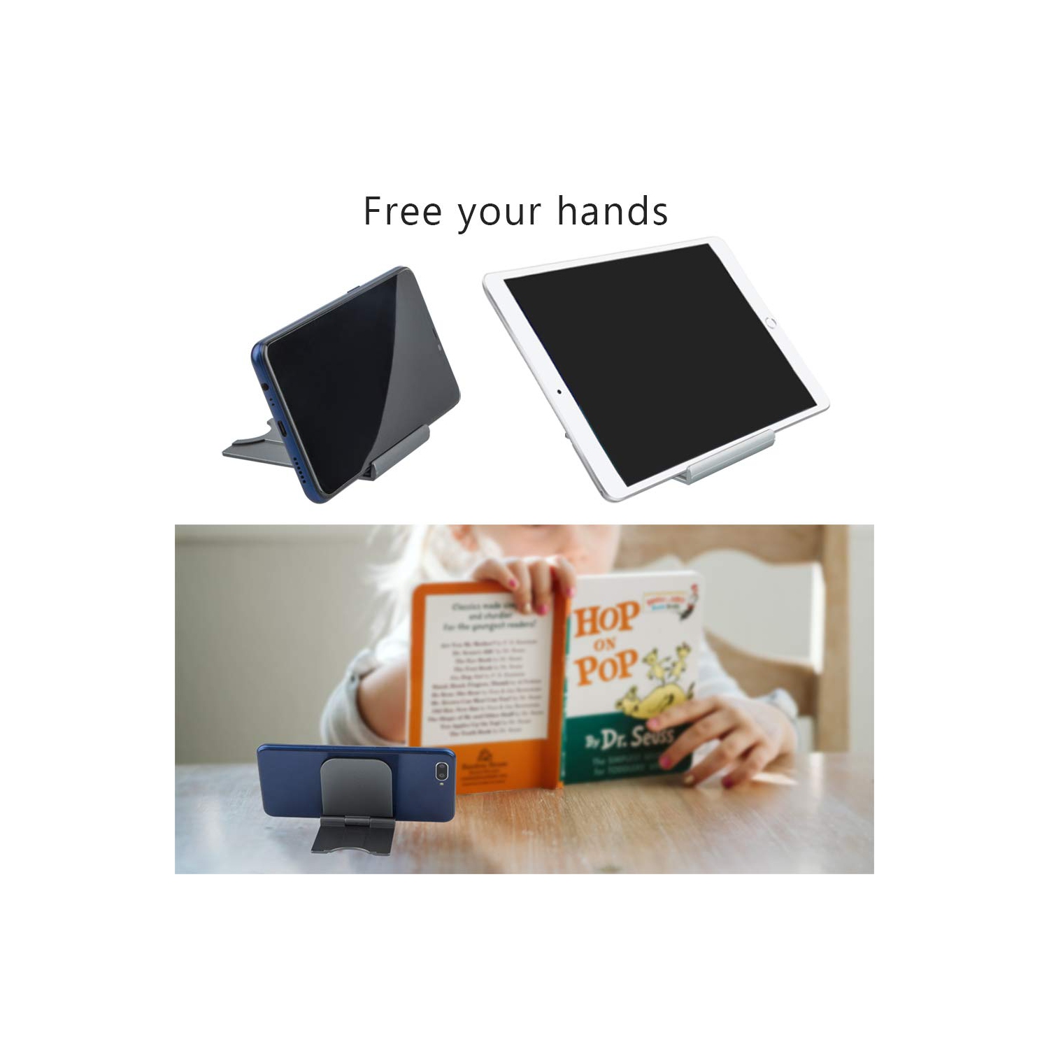 5 Pcs Foldable Cell Phone Stands, Portable Phone Holder Universal Cellphone Desktop Cradle for Tablets, Reader, Mini iPad, Smartphone