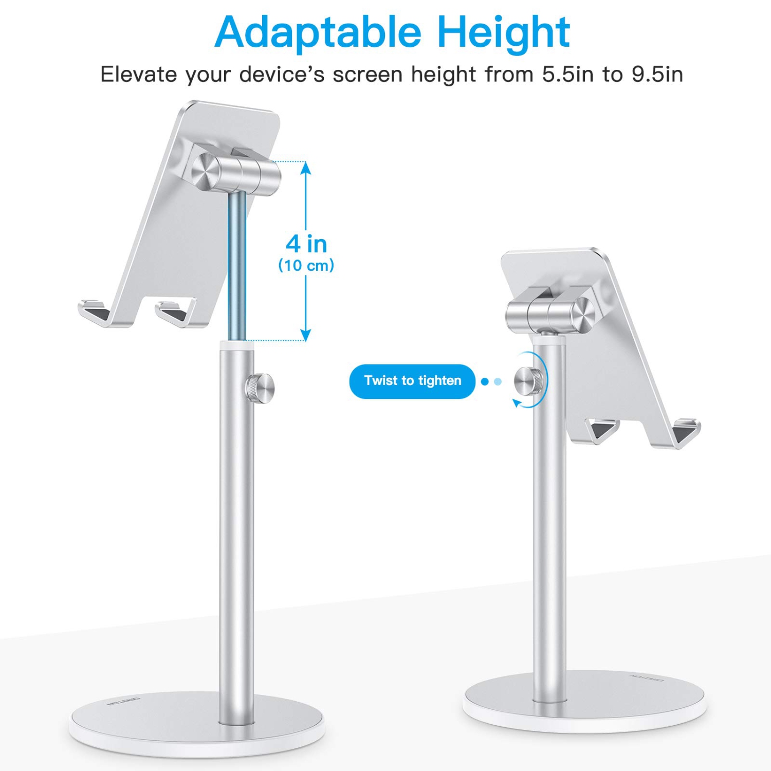 Cell Phone Stand, Angle Height Adjustable Tablet Stand, Aluminum Phone Holder Dock for Desk, Compatible with iPhone 13 Pro Max/13 Pro/13/12, All