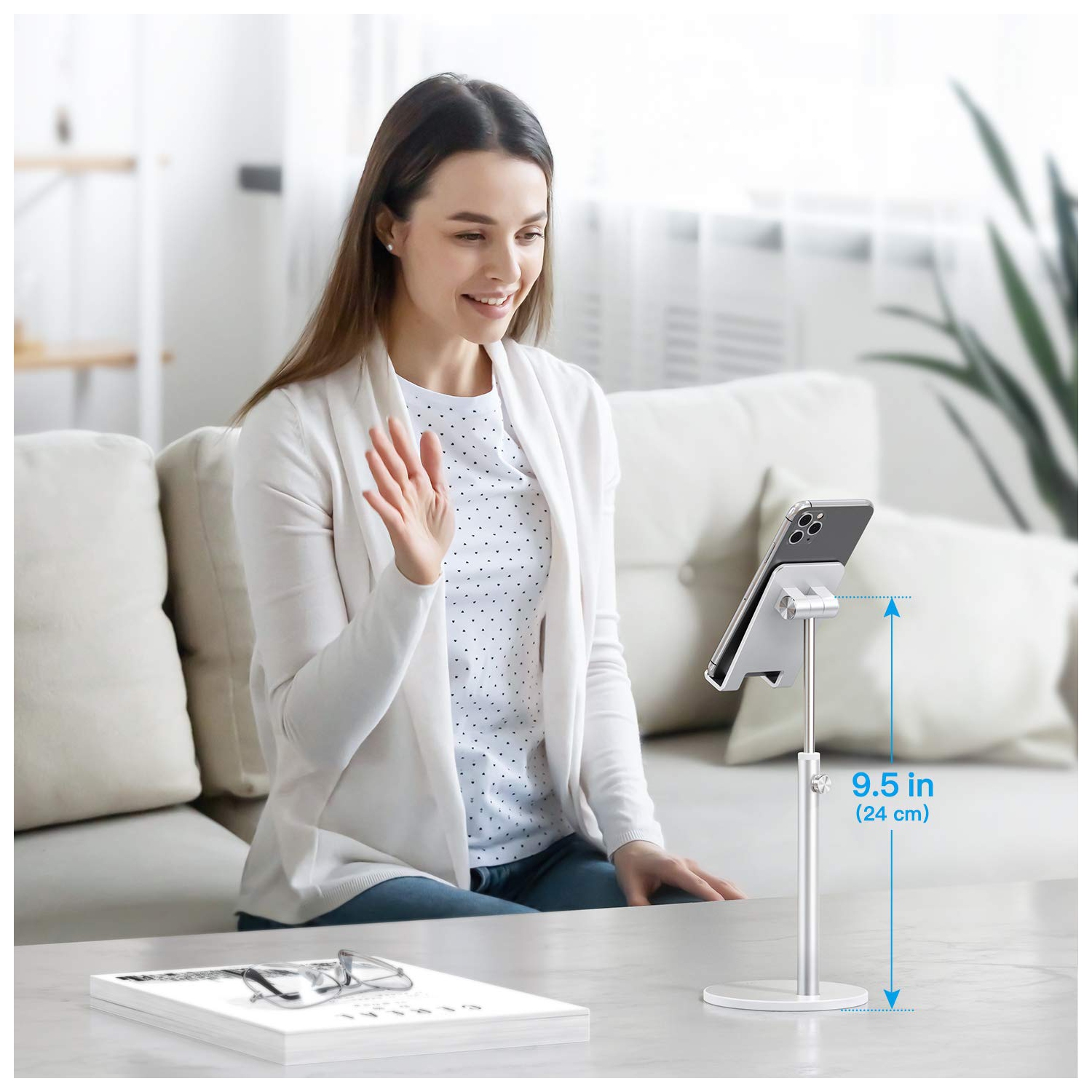 Cell Phone Stand, Angle Height Adjustable Tablet Stand, Aluminum Phone Holder Dock for Desk, Compatible with iPhone 13 Pro Max/13 Pro/13/12, All