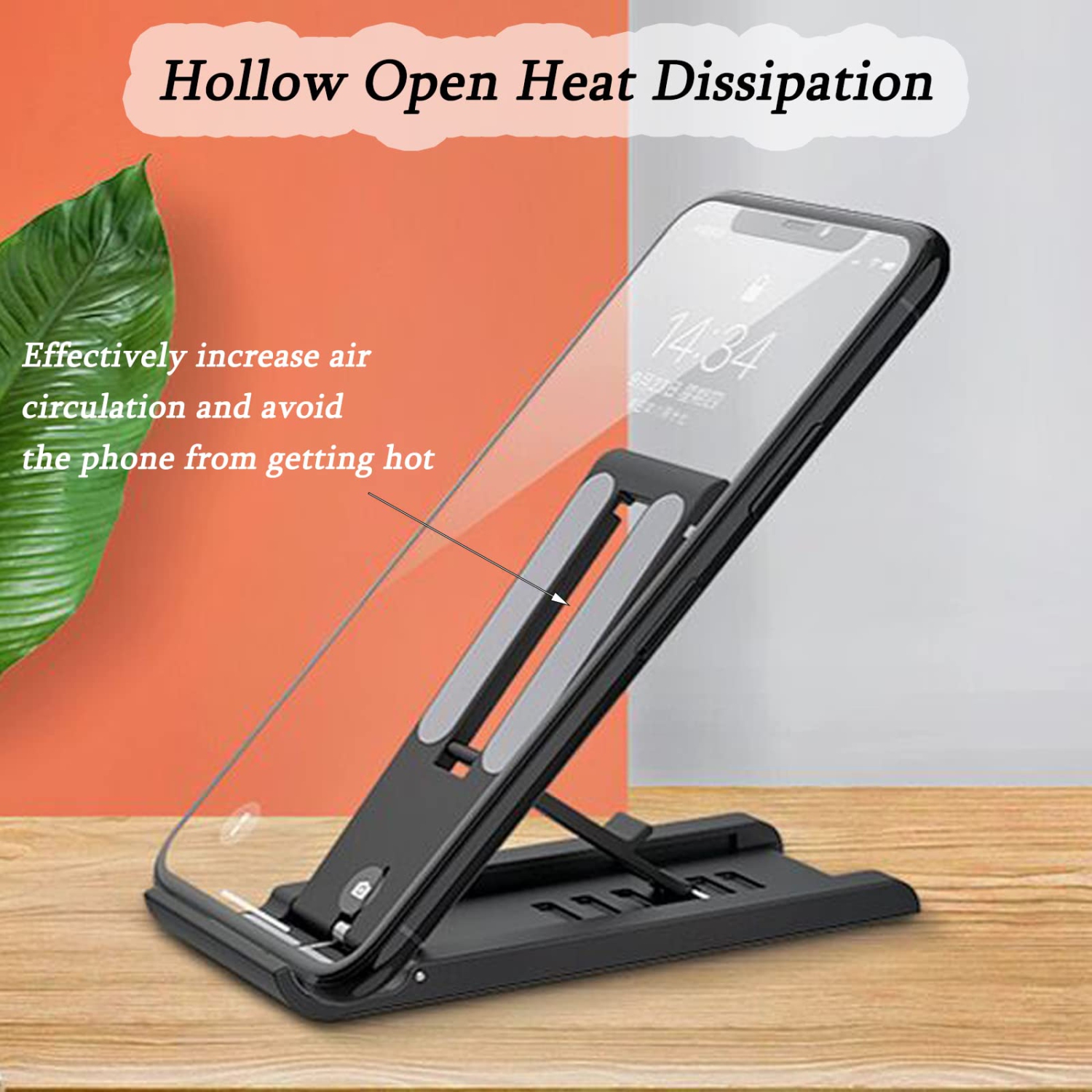 Cell Phone Stand, Desk Phone Holder with Anti-Slip Base, Compatible with for iPhone 13/12/11/Xs/Xr/X Series, iPad, Samsung, Google and Other 4-12