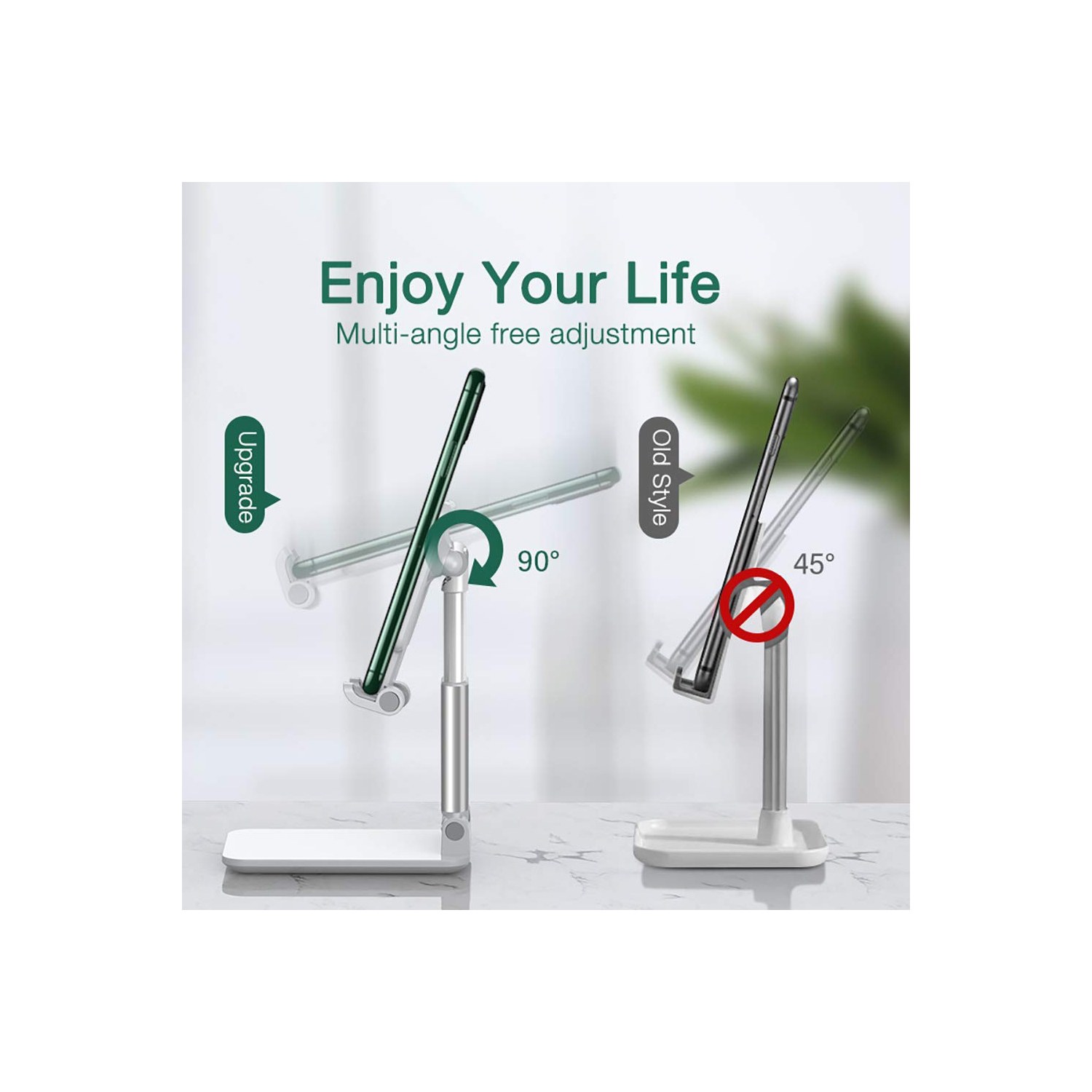 1-Pack Snesh Universal Multiangle sturdy Desktop Holder, Phone Stand holder Adjustable Cell Phone holder mini tablet stand holder for Desk Compatible