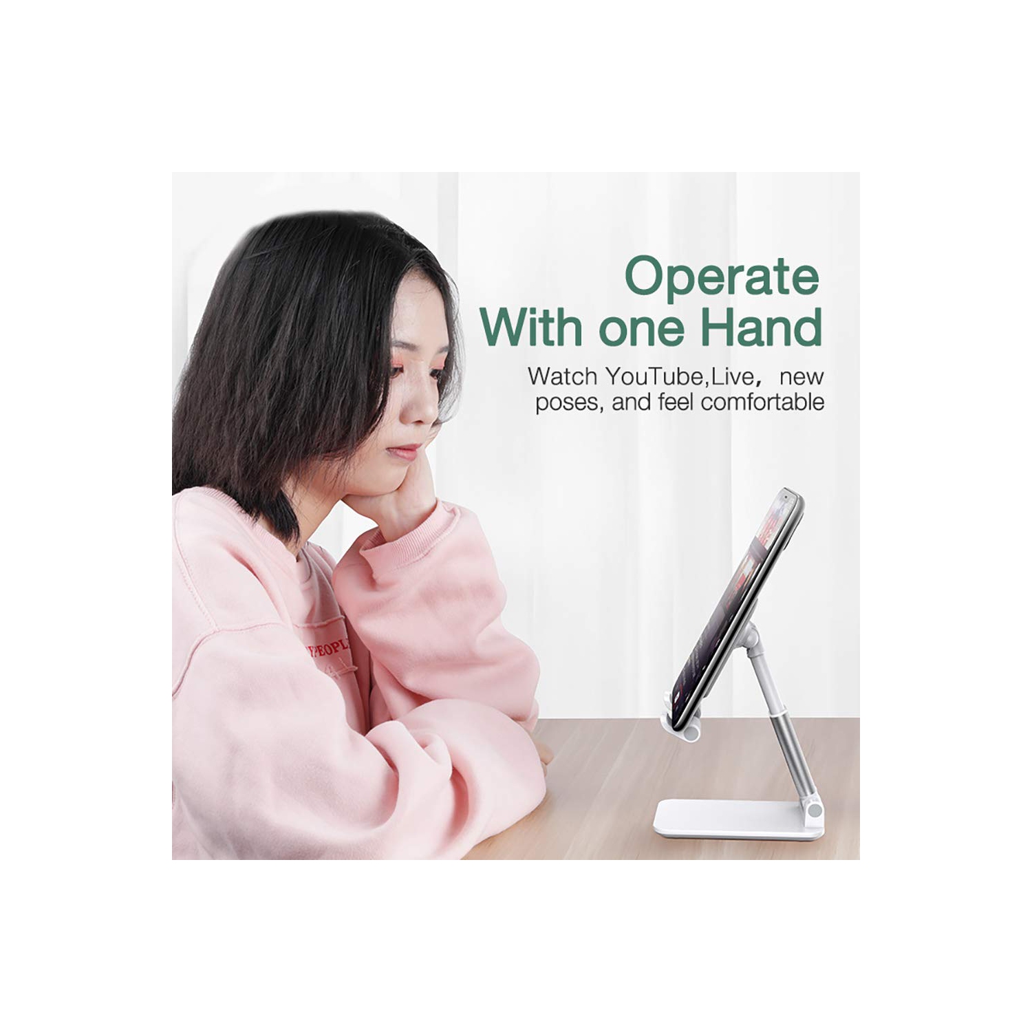 1-Pack Snesh Universal Multiangle sturdy Desktop Holder, Phone Stand holder Adjustable Cell Phone holder mini tablet stand holder for Desk Compatible