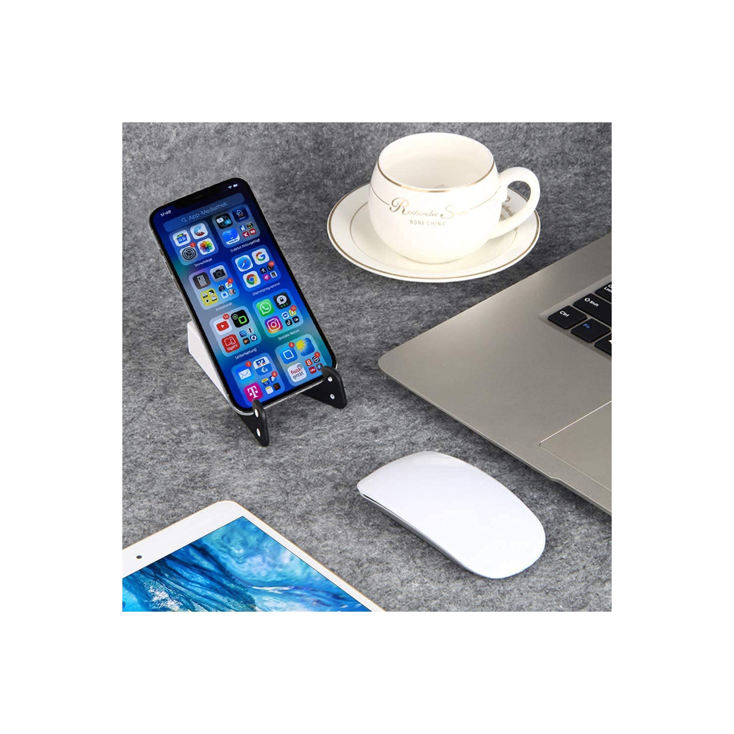 Support de téléphone mobile pliable universel de poche 8 pièces, support de bureau compatible avec les iPad, les tablettes, les lecteurs